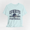 Lavender Cowboys Football Tee — Retro 1960 Helmet Short Sleeve Shirt