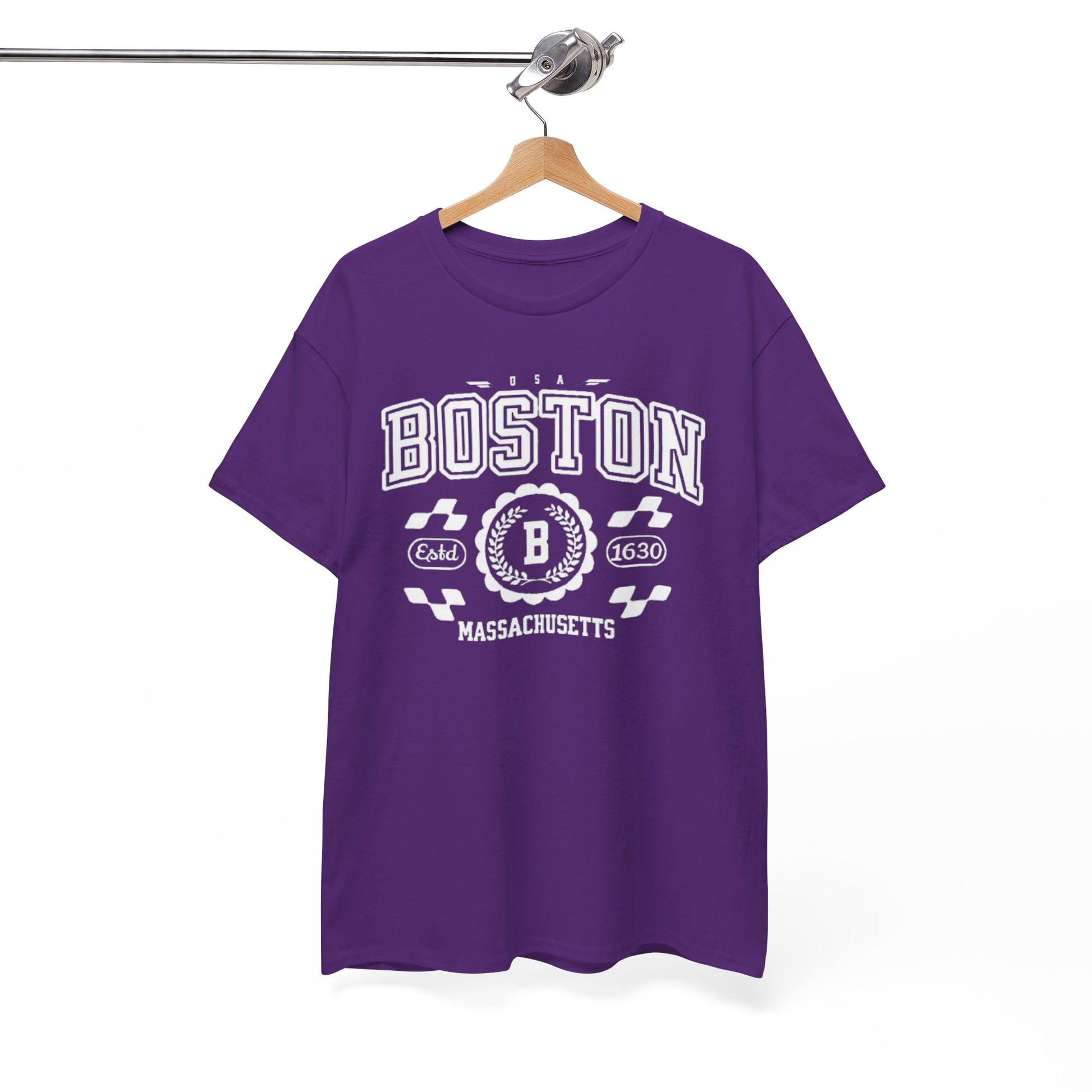 White Smoke Boston Racing Vintage Tee — Massachusetts Graphic T-Shirt