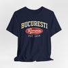 Dark Slate Gray Tricou București România Vintage Logo — "Bucuresti" Est. 1459