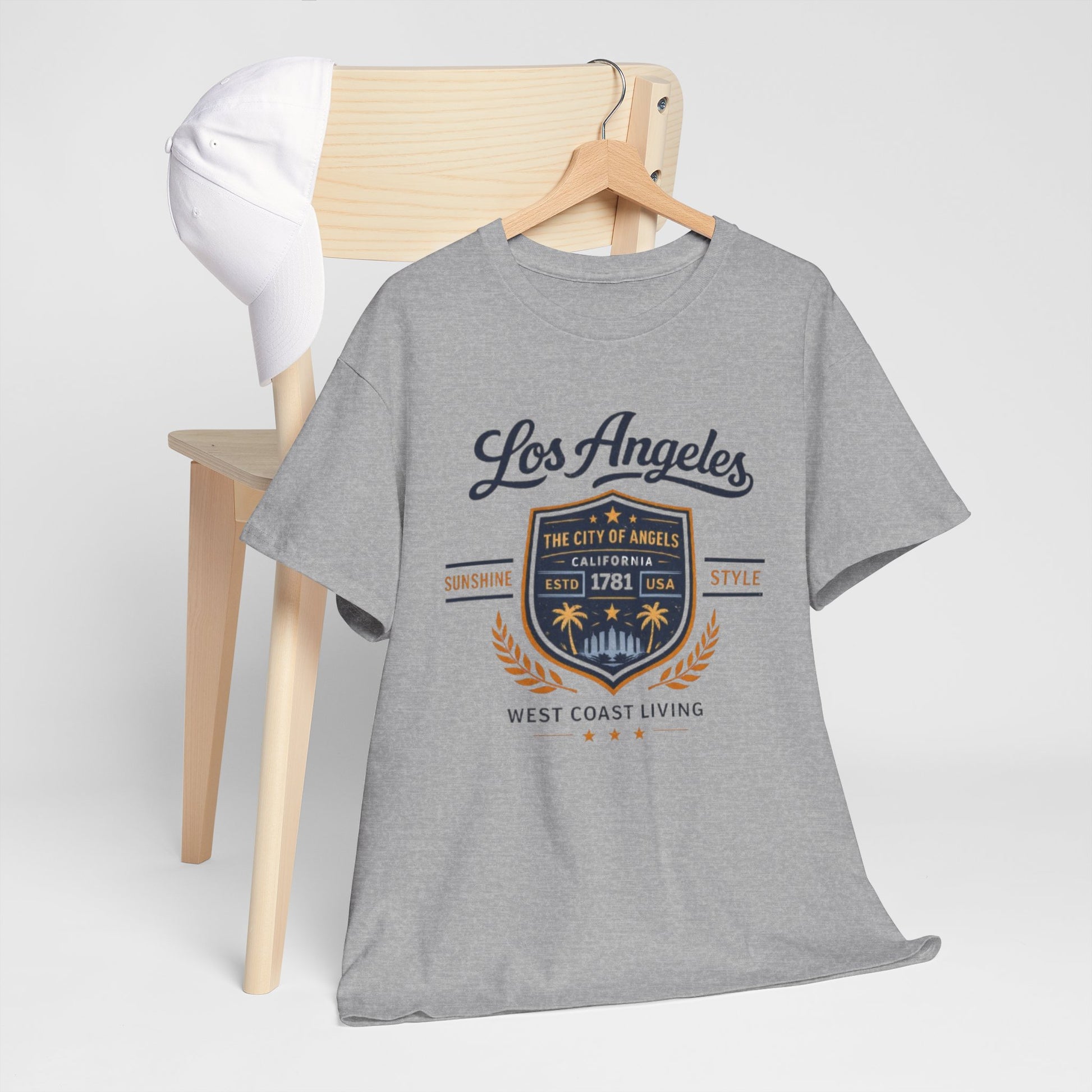 Dark Gray Los Angeles Vintage Crest Streetwear T-Shirt – City of Angels West Coast Style