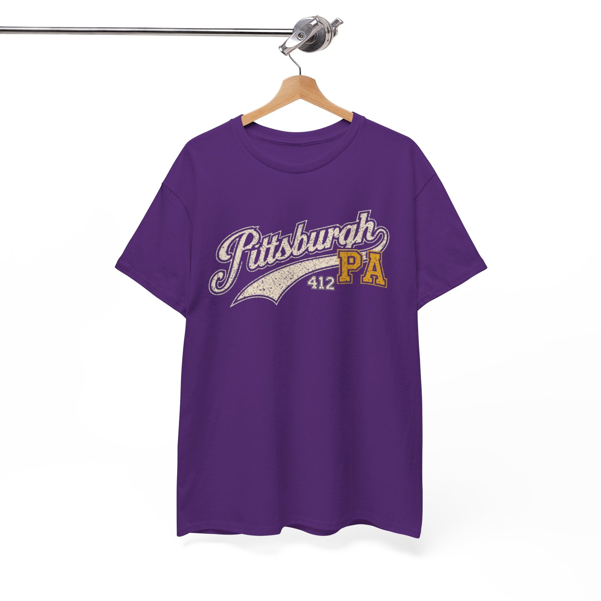 Pittsburgh PA 412 Retro Script Tee streetwear fashion product image 4