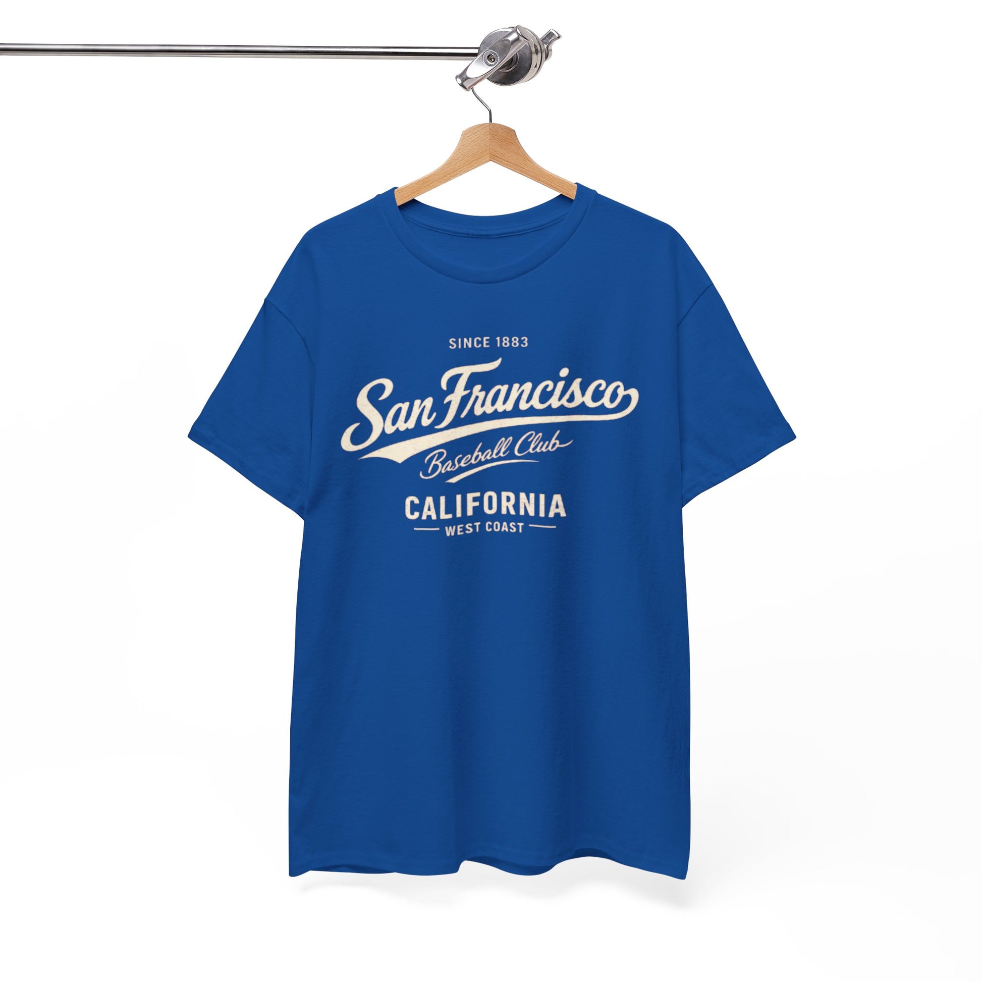 White Smoke San Francisco Baseball Club T-Shirt — California Vintage Script Tee