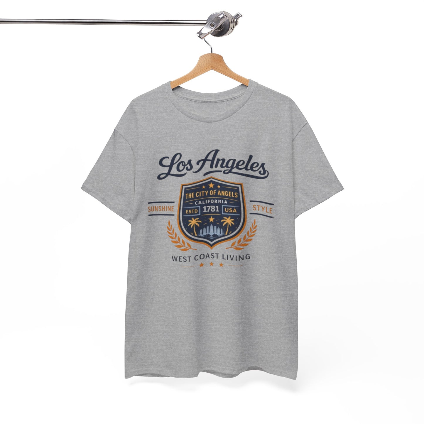 White Smoke Los Angeles Vintage Crest Streetwear T-Shirt – City of Angels West Coast Style