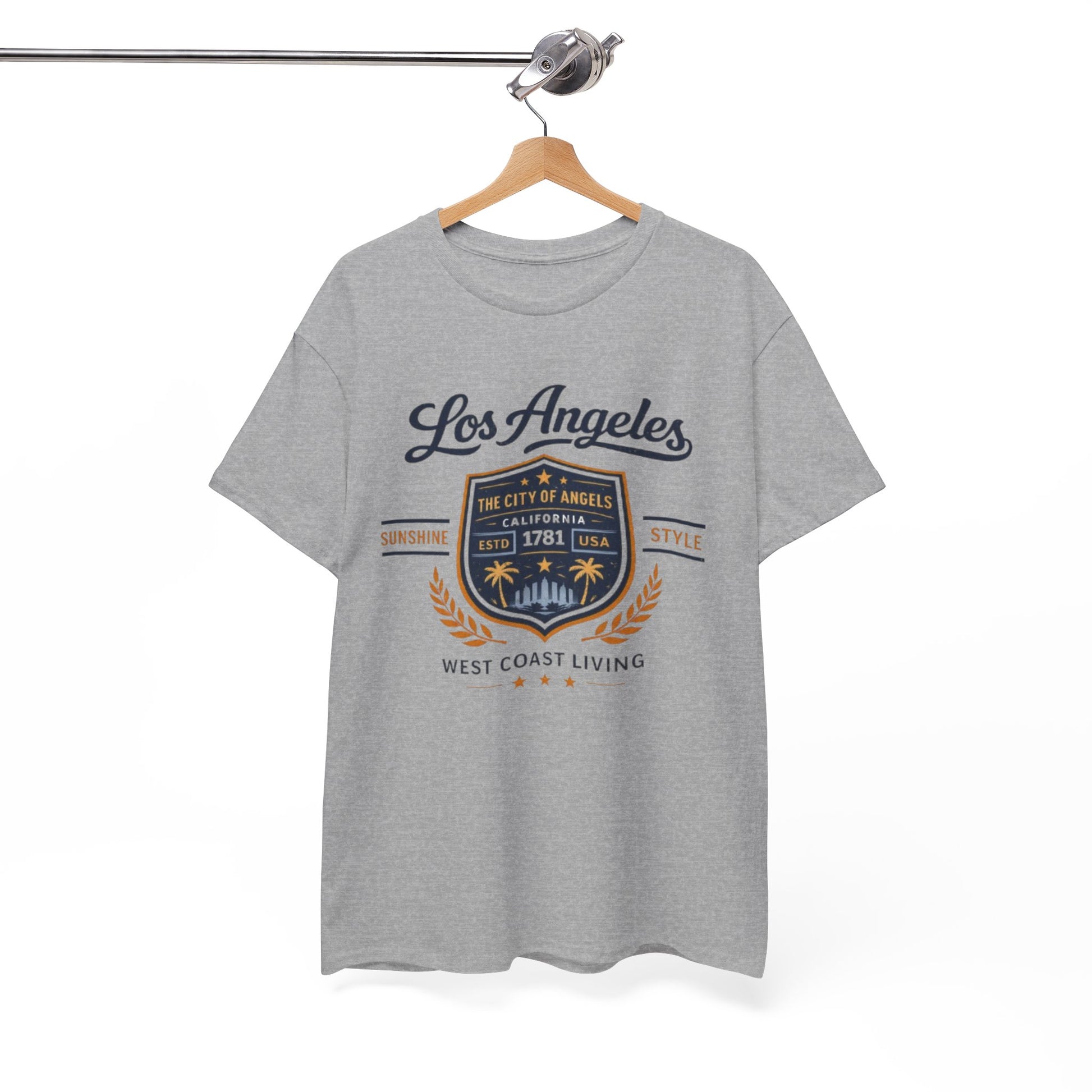White Smoke Los Angeles Vintage Crest Streetwear T-Shirt – City of Angels West Coast Style