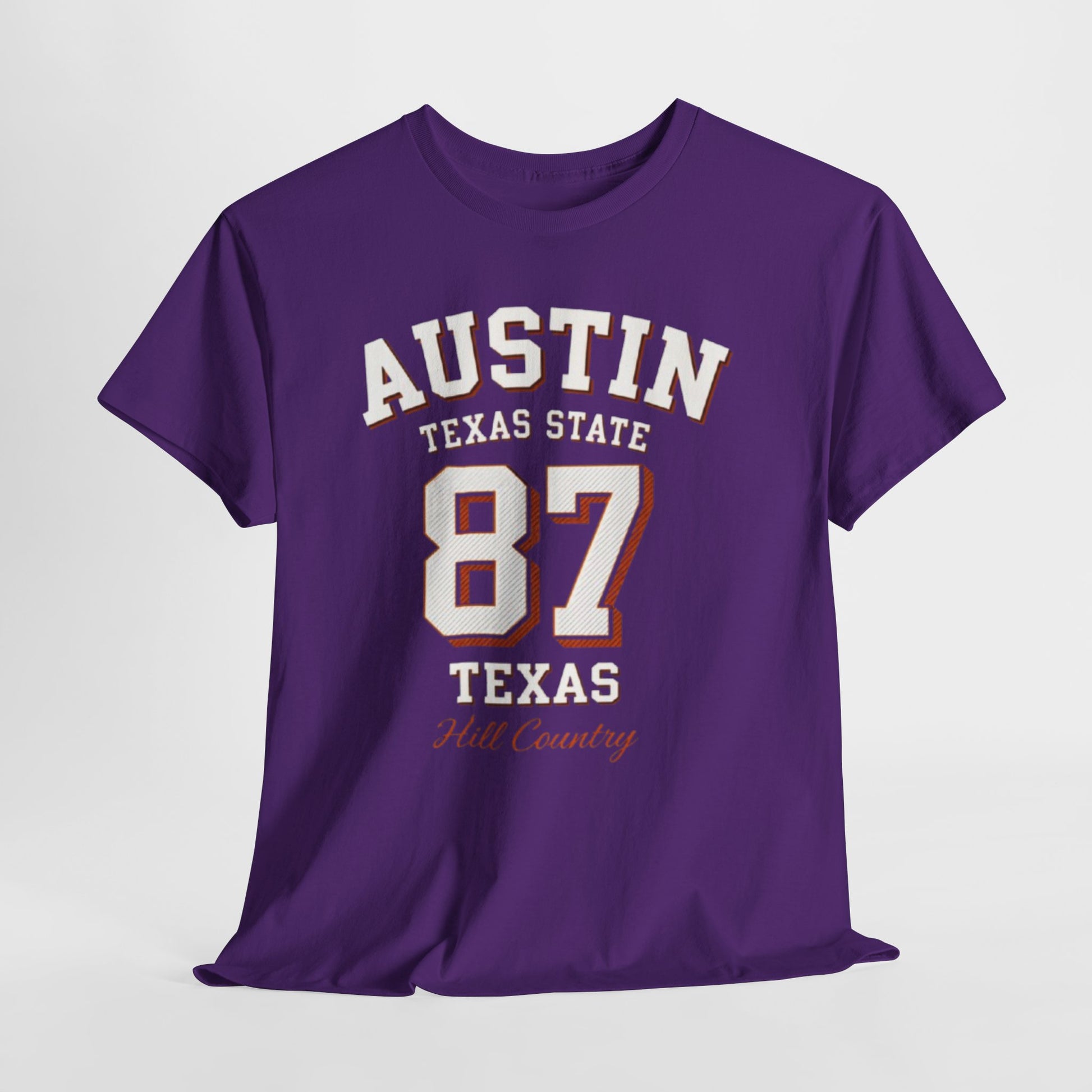 Dark Slate Blue Austin Texas State 87 Graphic T-Shirt – Vintage Varsity City Streetwear Tee