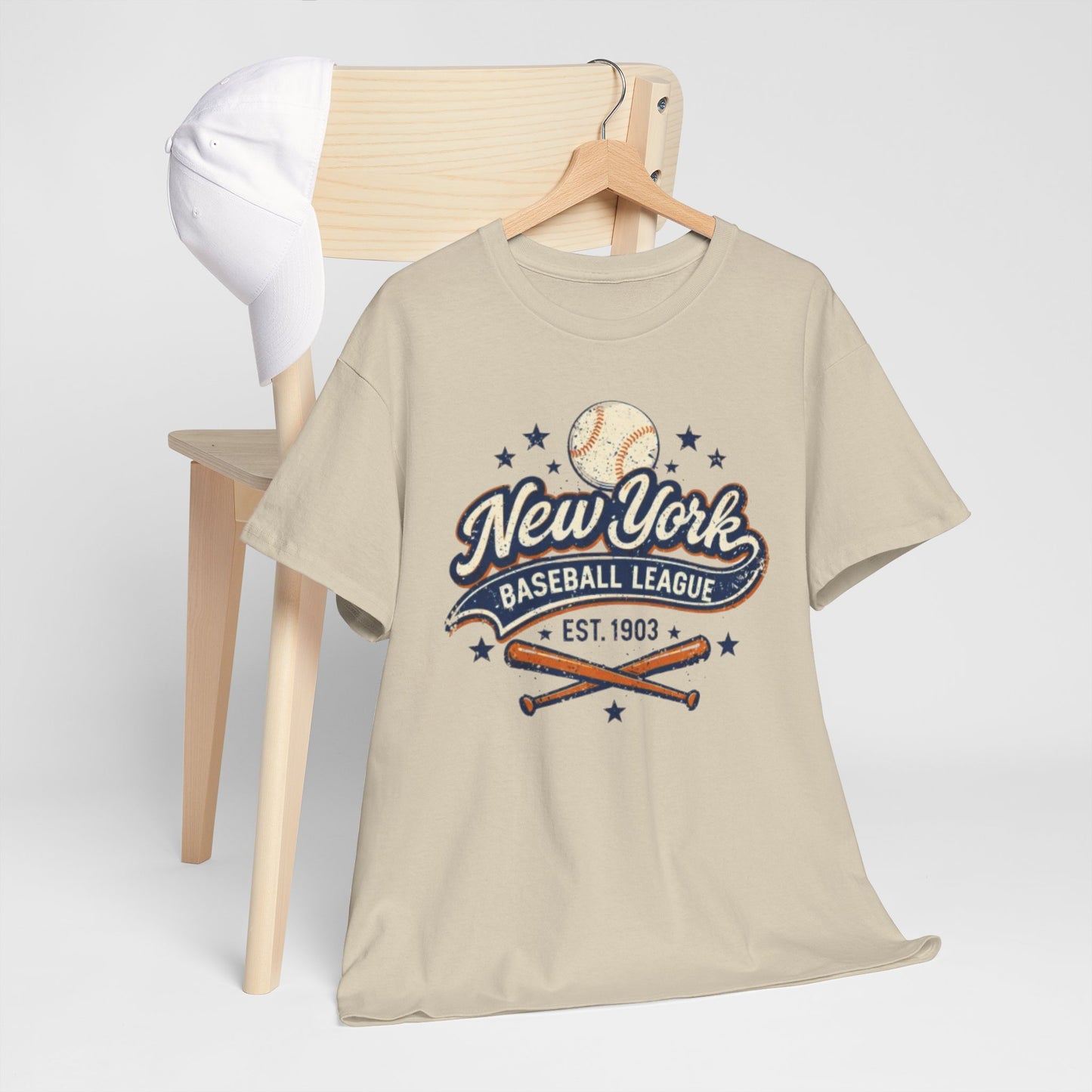 New York Baseball League Tee — Vintage 'Est. 1903' Baseball Graphic Shirt