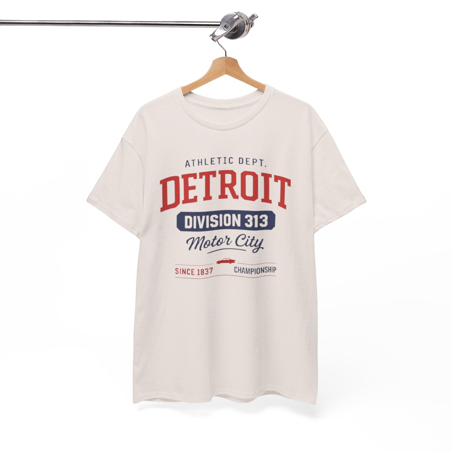 Detroit Division 313 Motor City T-Shirt Vintage varsity College style Casual tee  Retro design