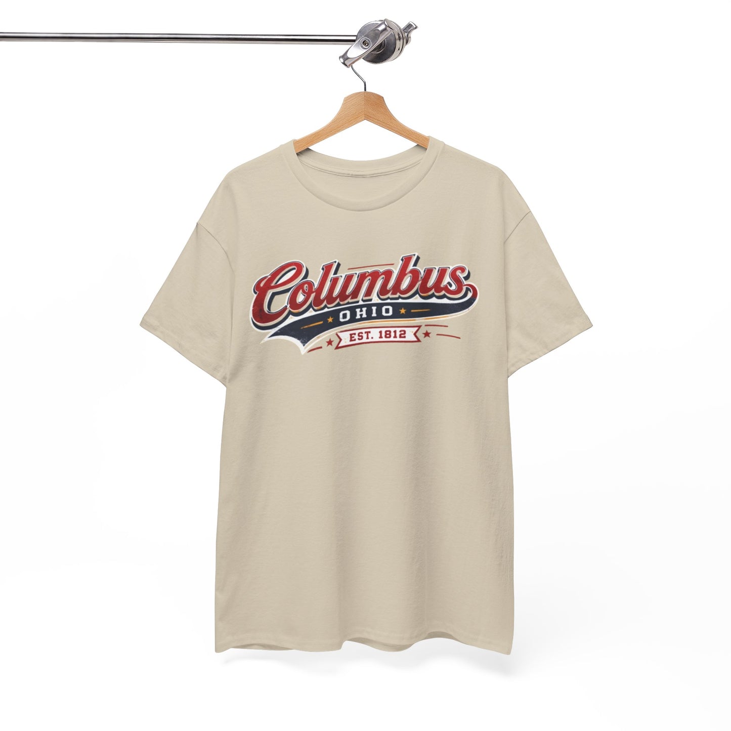 White Smoke Columbus Ohio Vintage Script Tee — Established 1812 City  T-Shirt