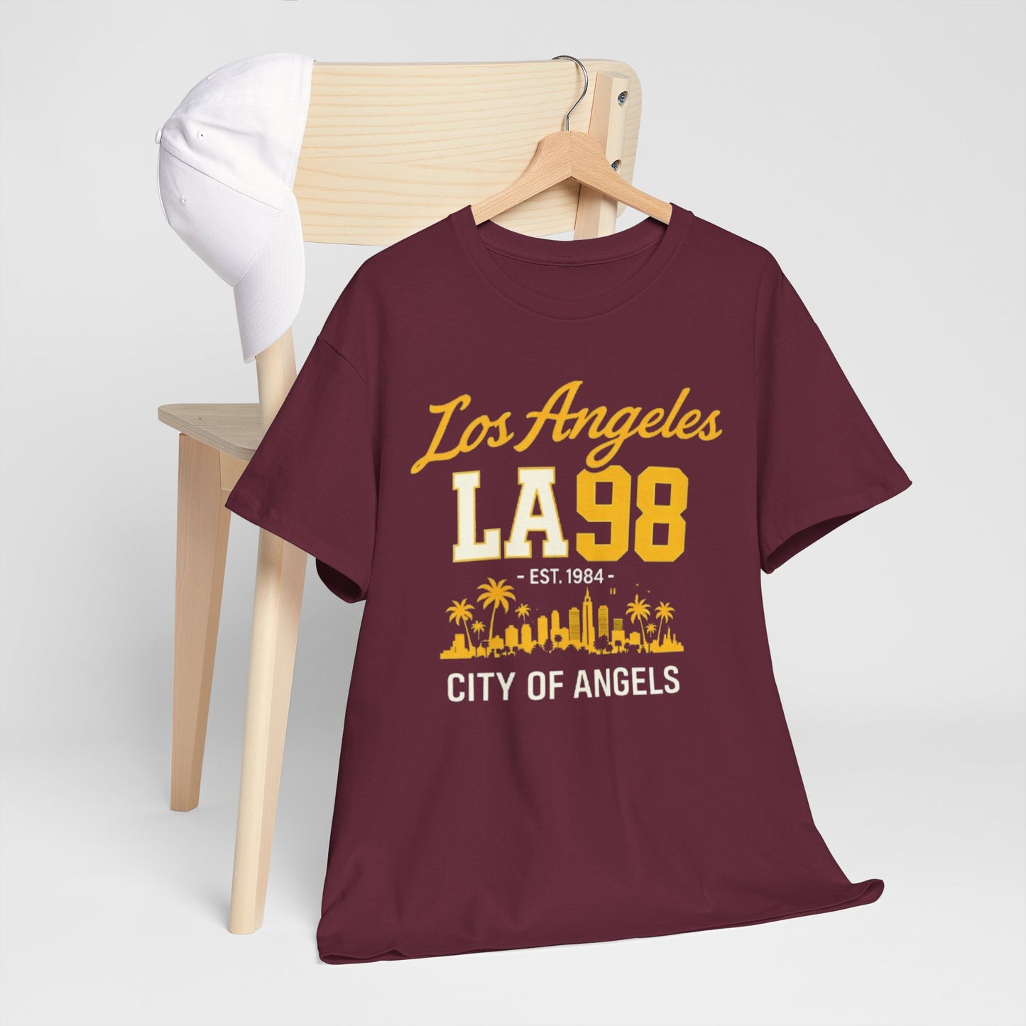 Los Angeles LA 98 'City of Angels' T-Shirt vintage script bold varsity numbers tee