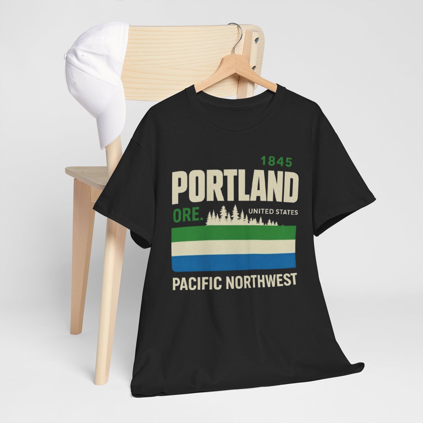 Portland Pacific Northwest Tee — 1845 Oregon Retro Forest Graphic