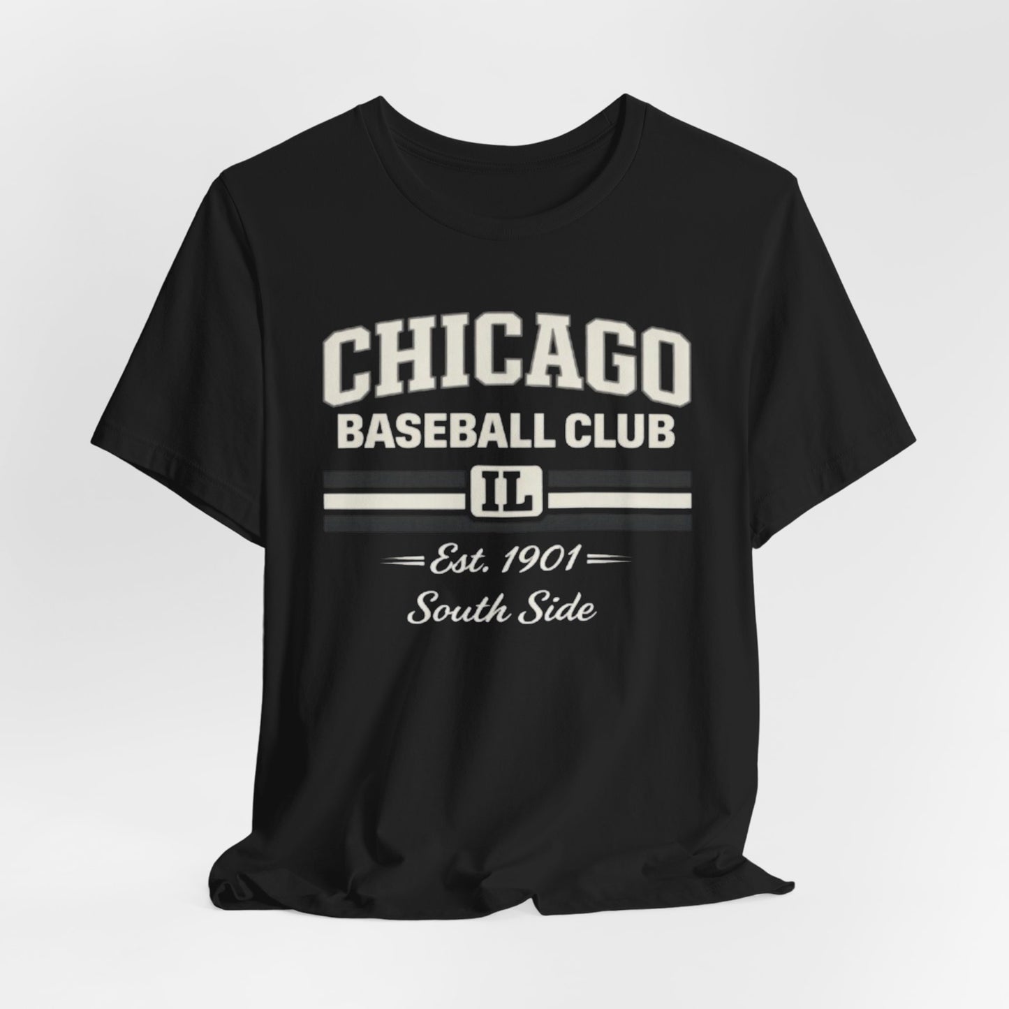Black Chicago Baseball Club T‑Shirt — South Side Est. 1901 Retro Tee