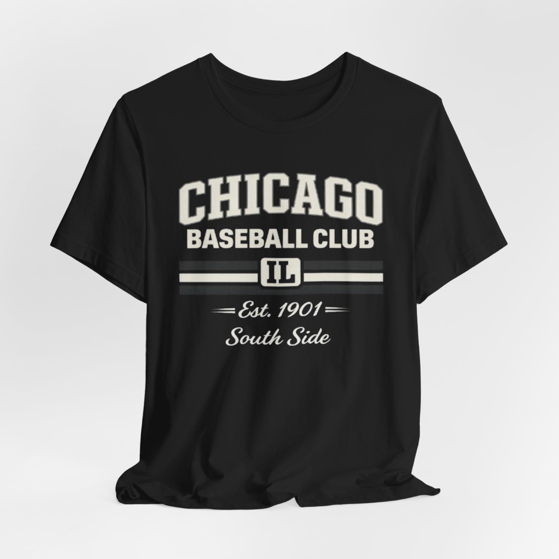 Black Chicago Baseball Club T‑Shirt — South Side Est. 1901 Retro Tee