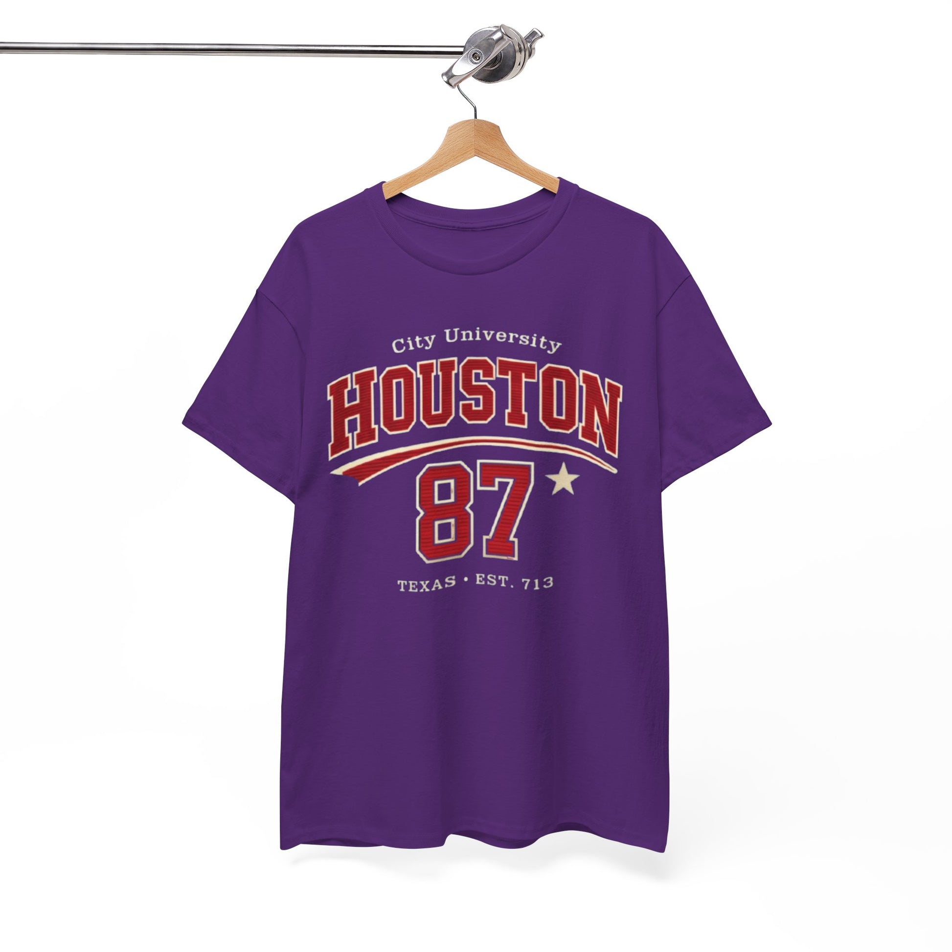 White Smoke Houston 87 City University Tee — College Vintage Style T-Shirt