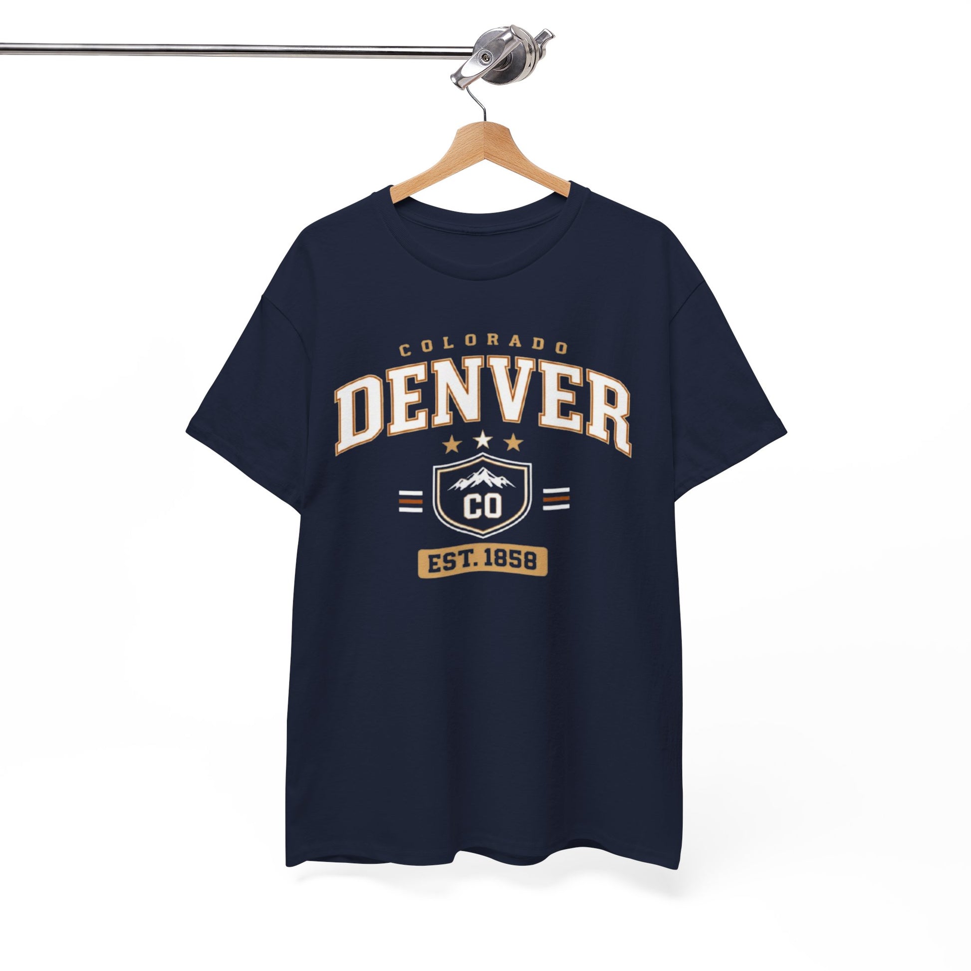 White Smoke Denver Colorado Vintage Tee — EST. 1858 City Sports T-Shirt