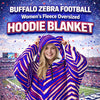 Lavender Blush Buffalo Zebra Football Women’s Fleece Oversized Hoodie Blanket With Decorative Ears – Cozy Game Day