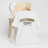 Lavender Pittsburgh Football Tee – Vintage Collegiate Crewneck T-Shirt