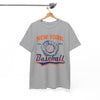 White Smoke New York Baseball Vintage Tee — Retro Glove & Ball Graphic T-Shirt