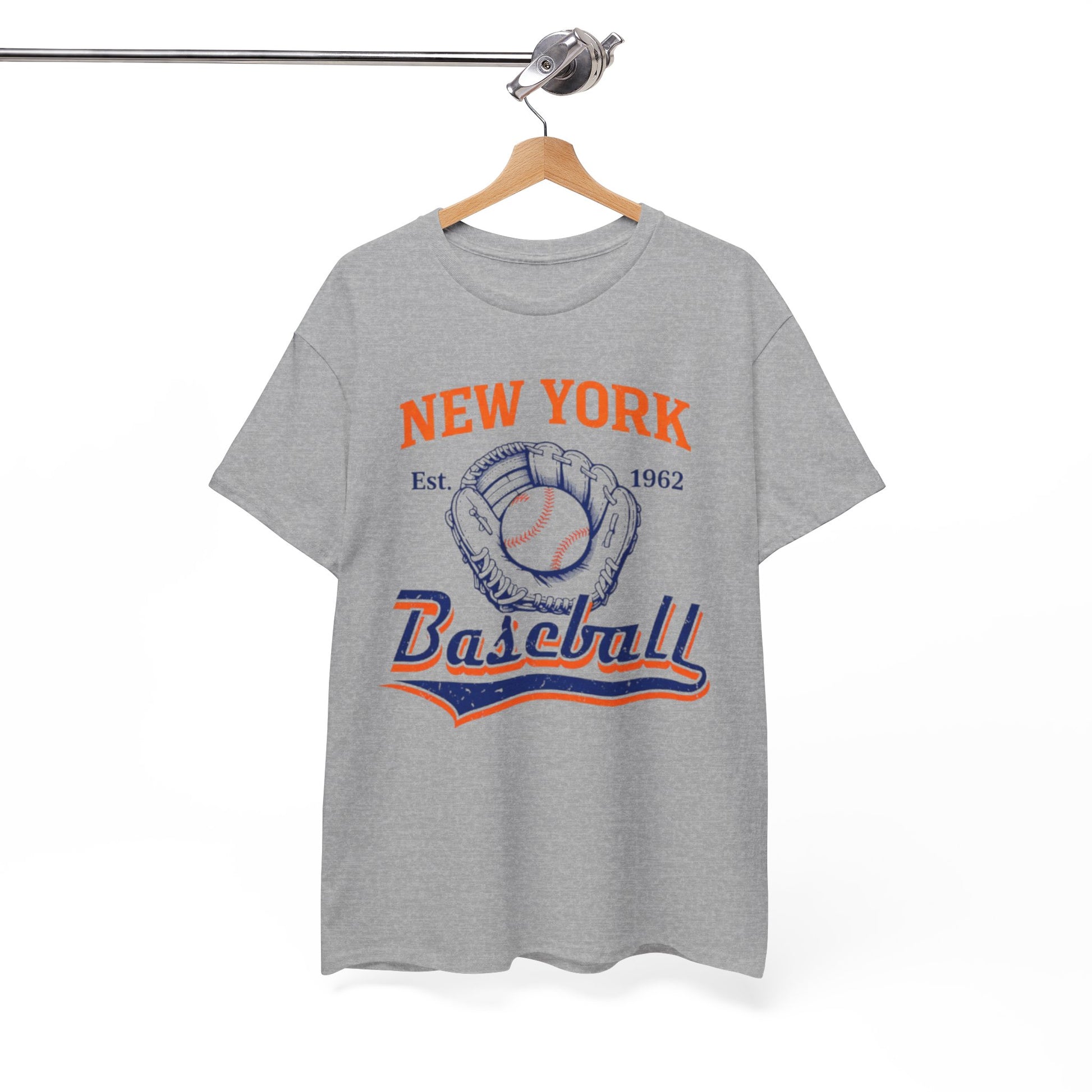White Smoke New York Baseball Vintage Tee — Retro Glove & Ball Graphic T-Shirt