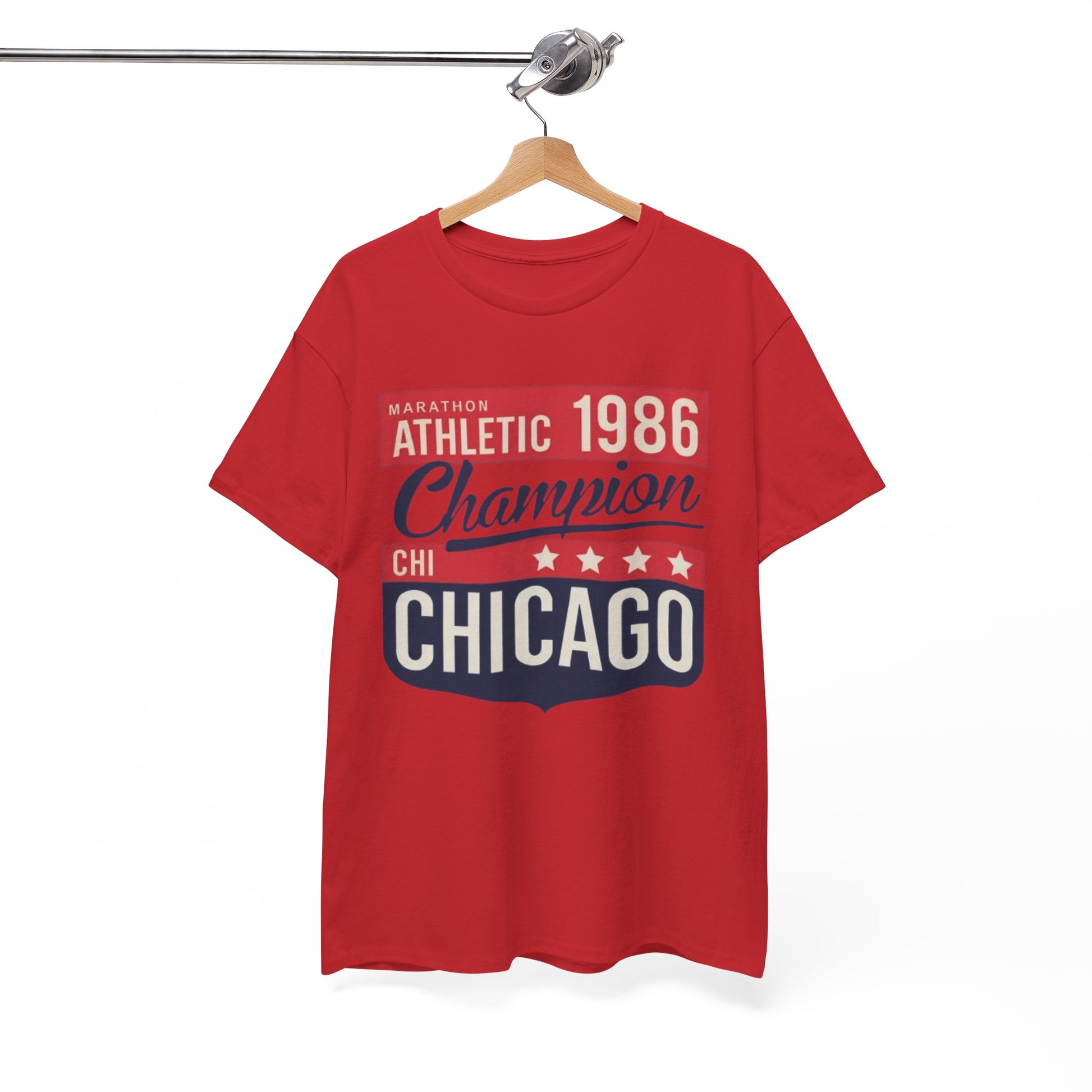 White Smoke Chicago Marathon Champion 1986 T-Shirt – Vintage Athletic Streetwear Tee