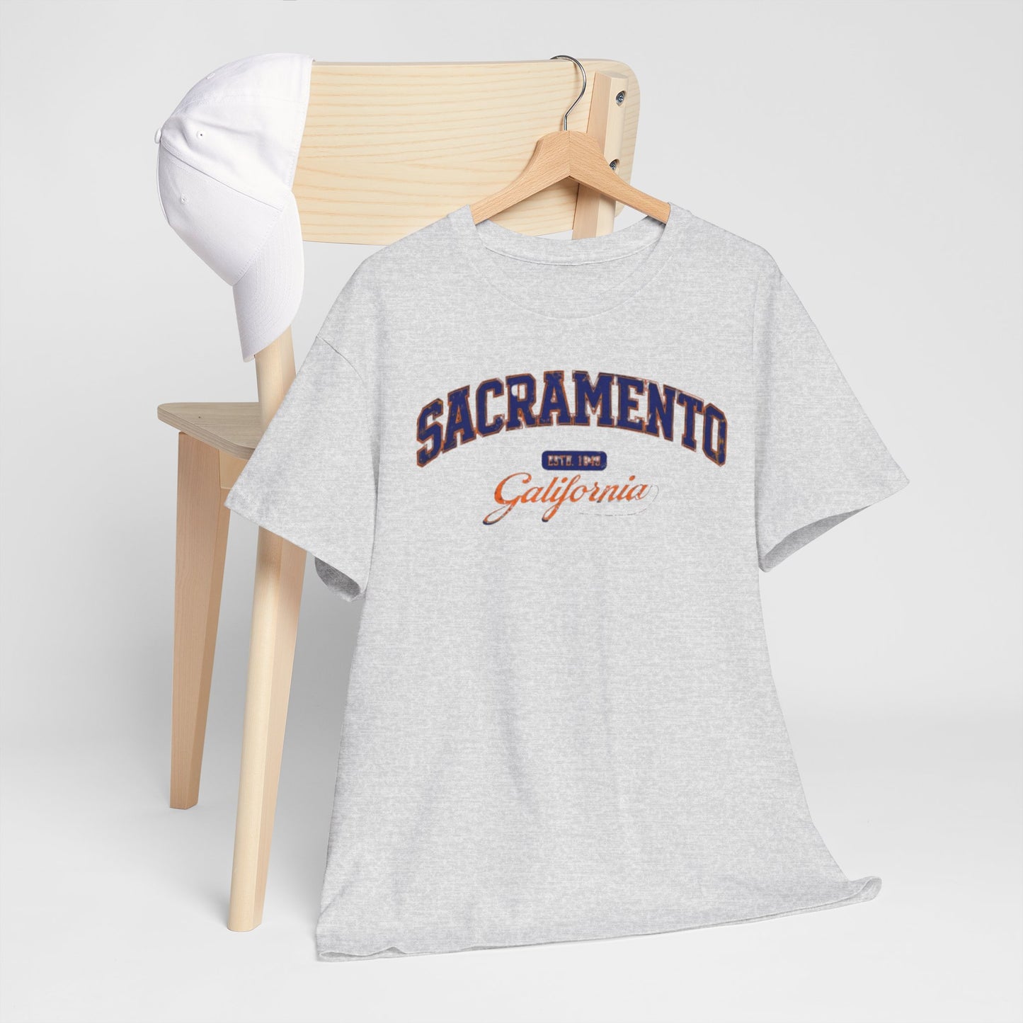 Light Gray Sacramento California Vintage Arch Tee — City  Graphic T-Shirt