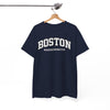 White Smoke Boston Massachusetts Tee — Classic Collegiate City T‑Shirt