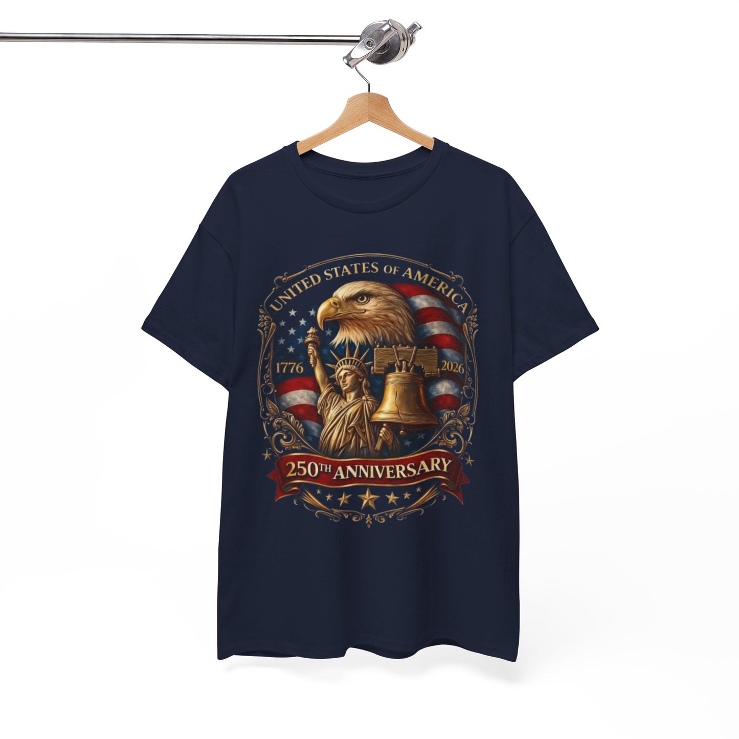 Patriotic 250th Anniversary Eagle Tee – Liberty Bell & American Flag T-Shirt