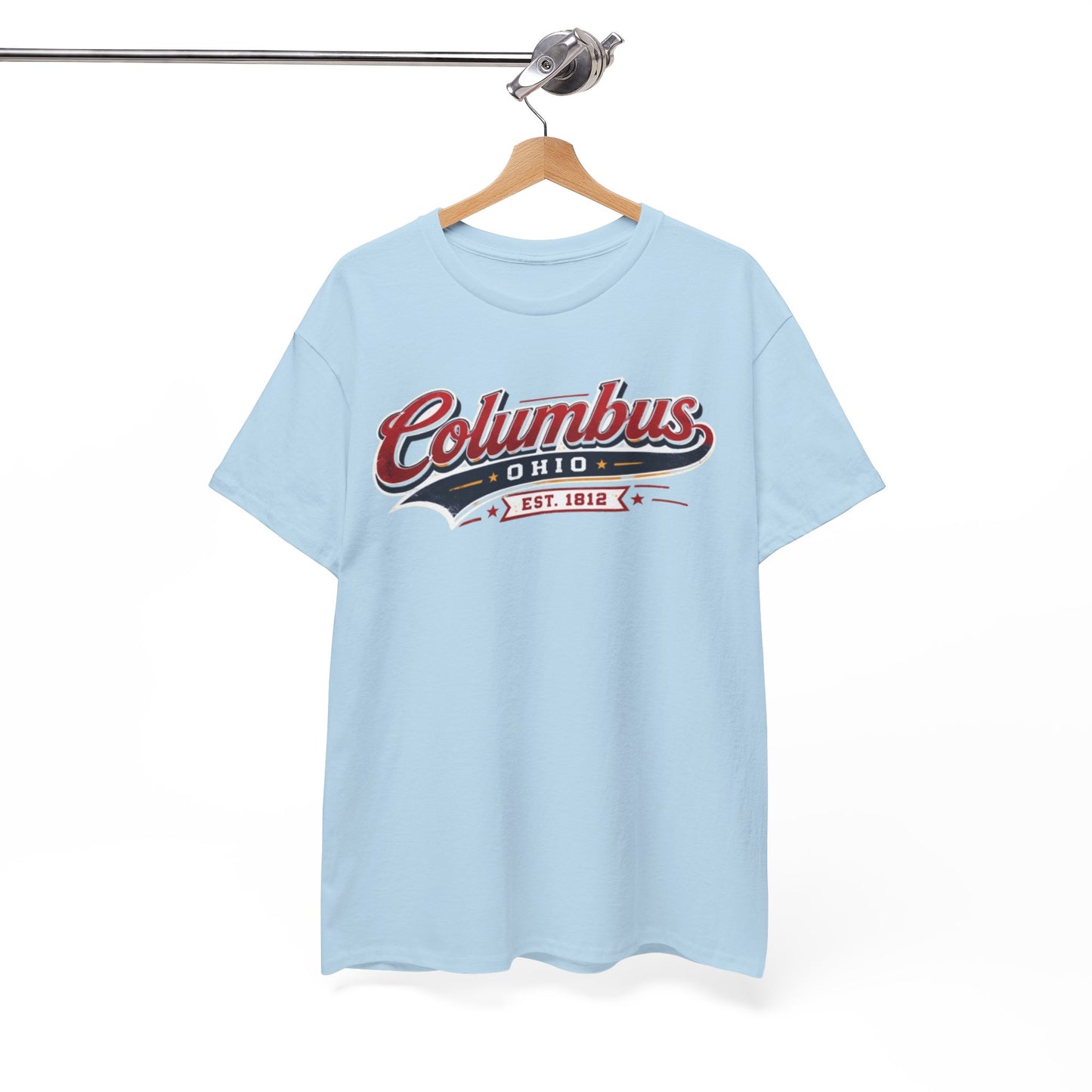 White Smoke Columbus Ohio Vintage Script Tee — Established 1812 City  T-Shirt