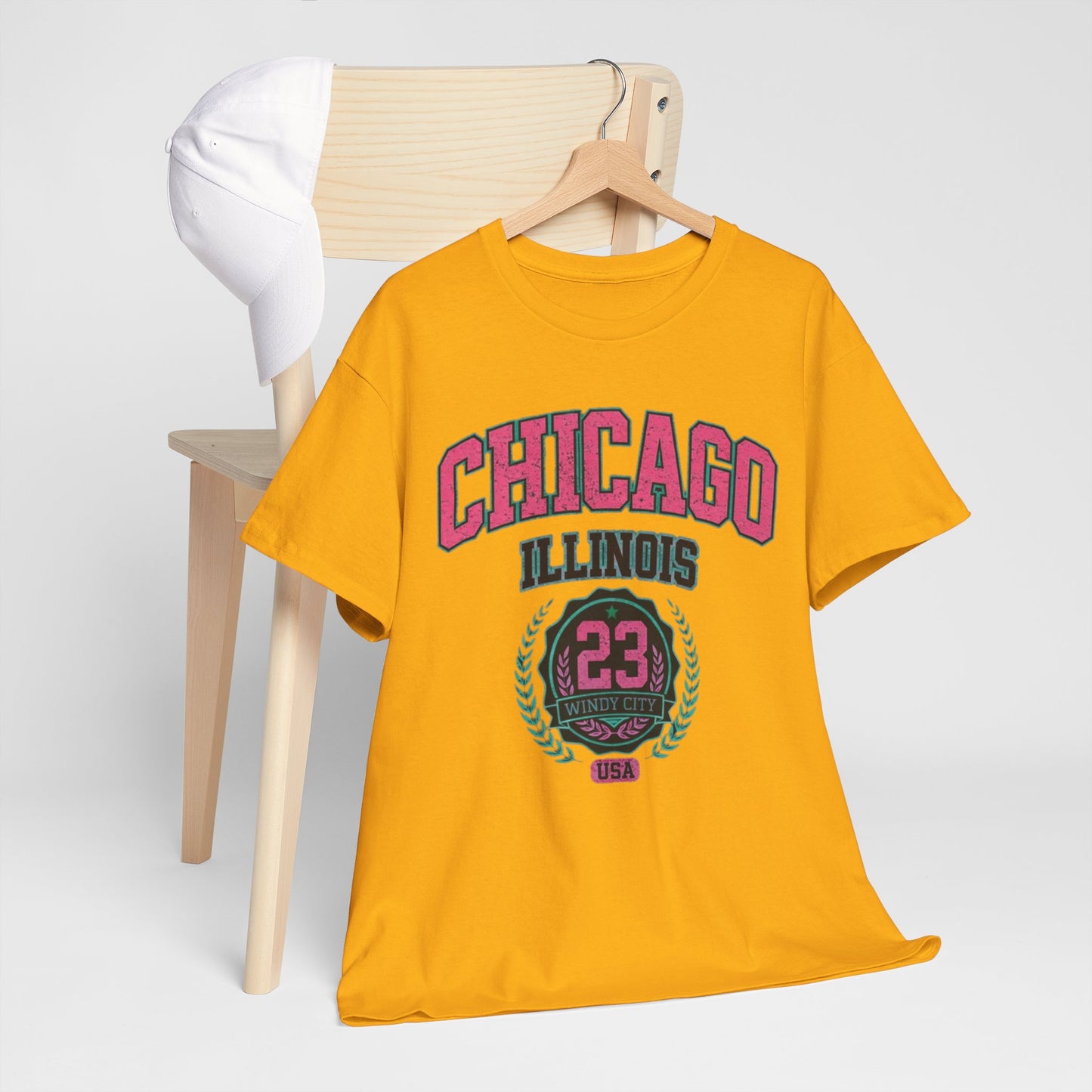 Goldenrod Chicago Illinois Windy City 23 T-Shirt – Urban Basketball Streetwear Tee