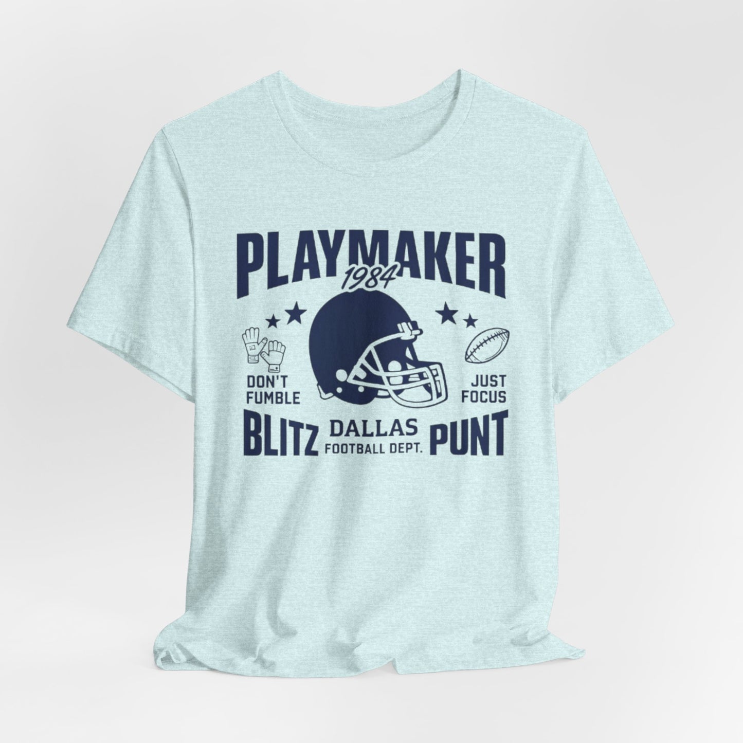Playmaker Dallas Football Tee – Dallas Blitz Punt Vintage Helmet Design