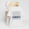 Lavender Cowboys Football Repeat Graphic Tee — Bold Layered Team Shirt