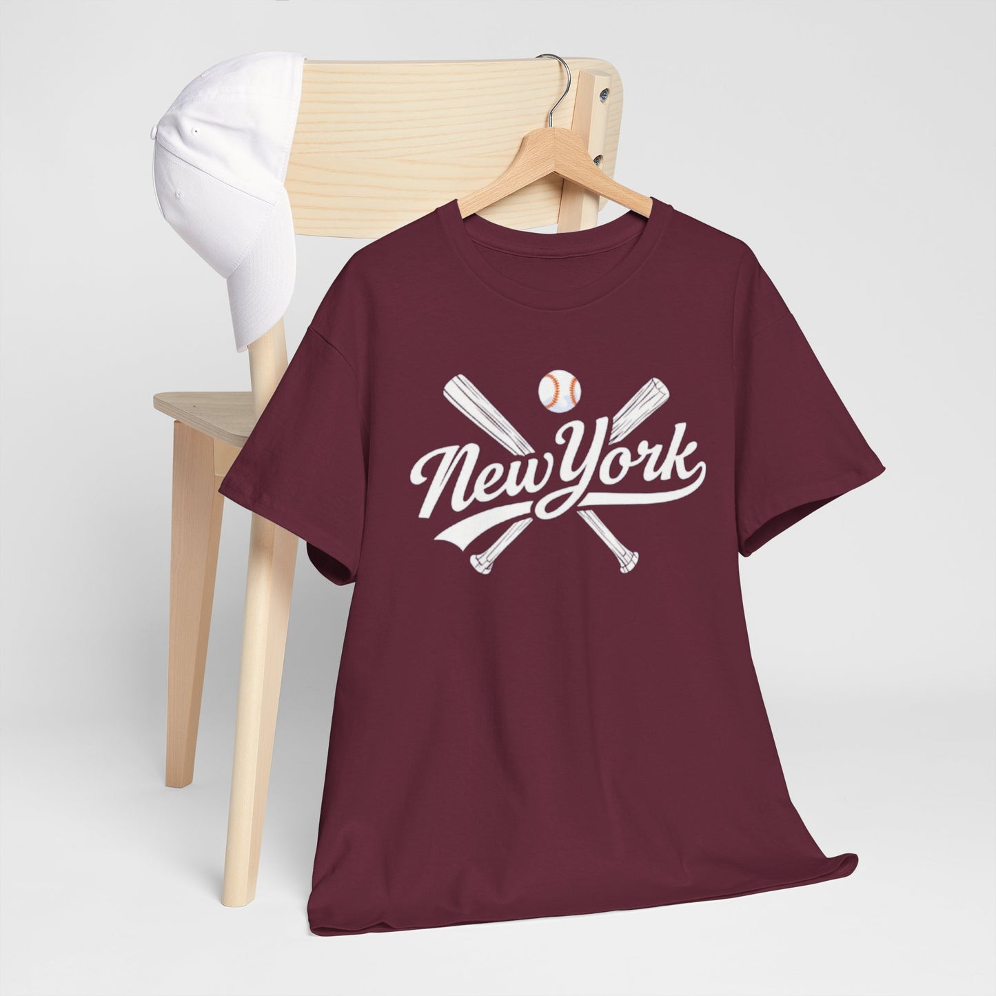 New York Baseball T-Shirt — Crossed Bats tee