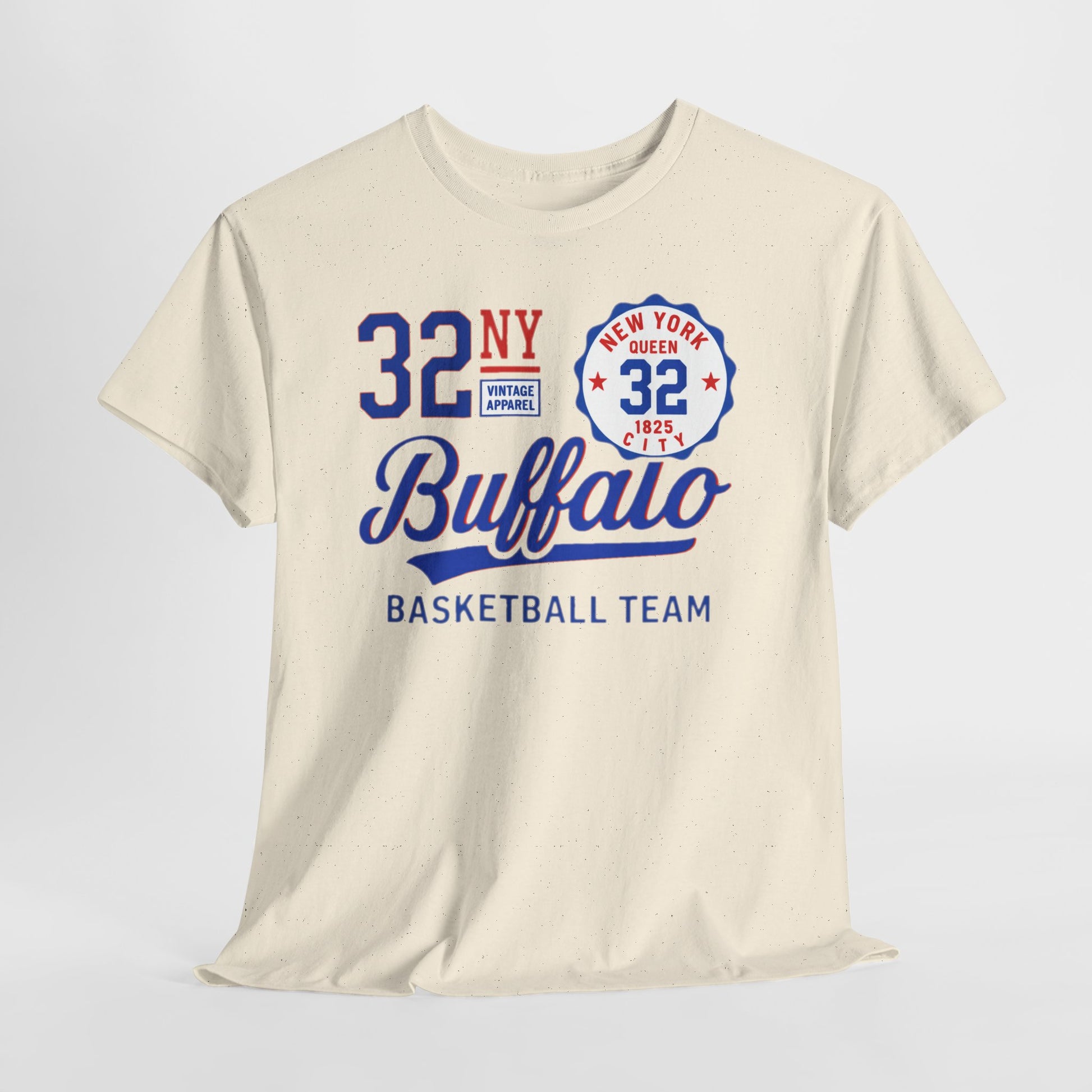 Lavender Buffalo 32 Basketball Team Tee — Vintage NY Sports T-Shirt