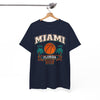 White Smoke Miami Florida Basketball Tee — Retro Palm Tree Hoop Graphic T-Shirt  Florida Sports  Shirt