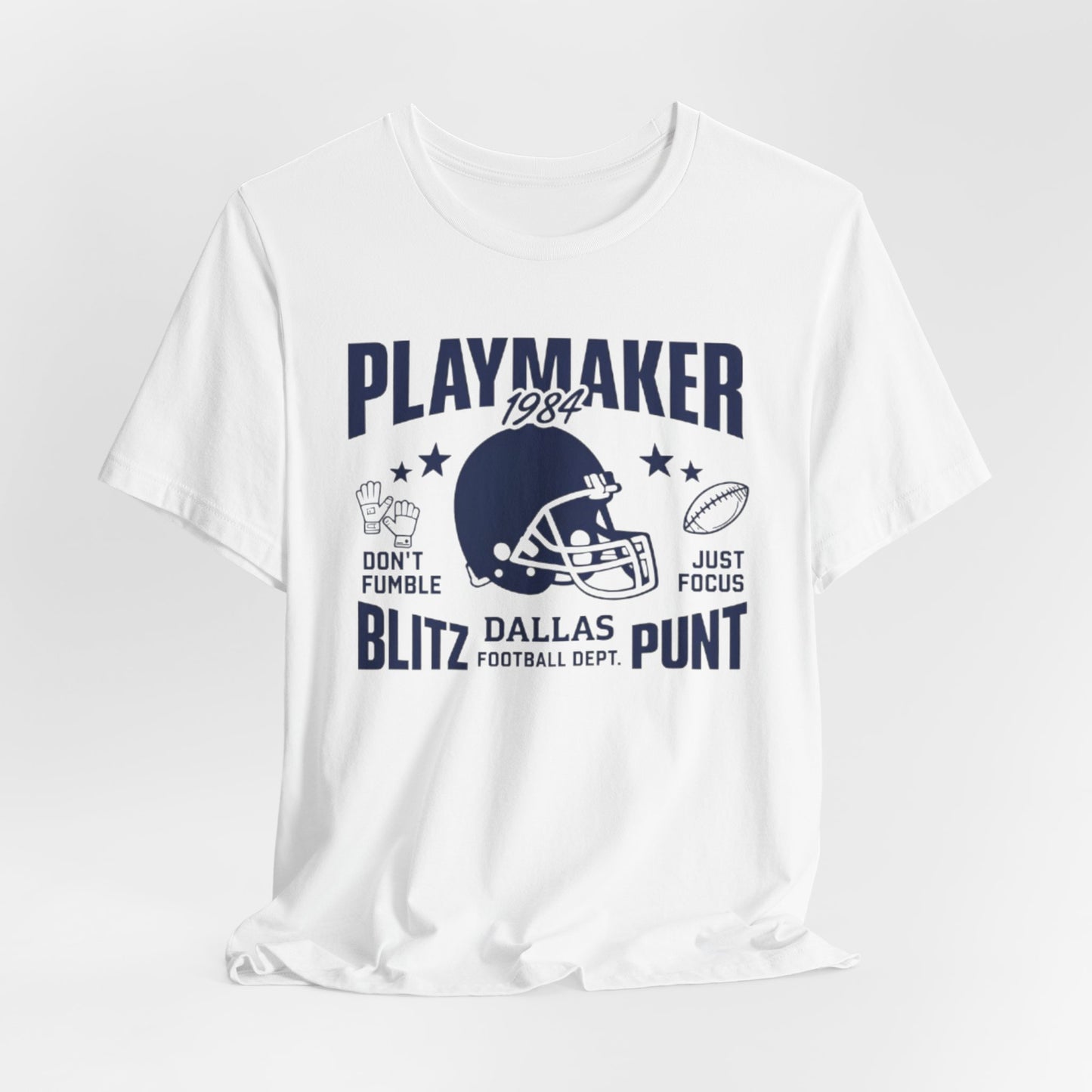 Playmaker Dallas Football Tee – Dallas Blitz Punt Vintage Helmet Design