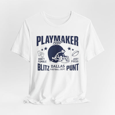 Lavender Playmaker Dallas Football Tee – Dallas Blitz Punt Vintage Helmet Design