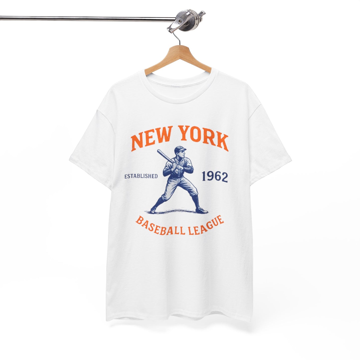 New York Baseball League Tee — Vintage 1962 Batter Graphic Shirt