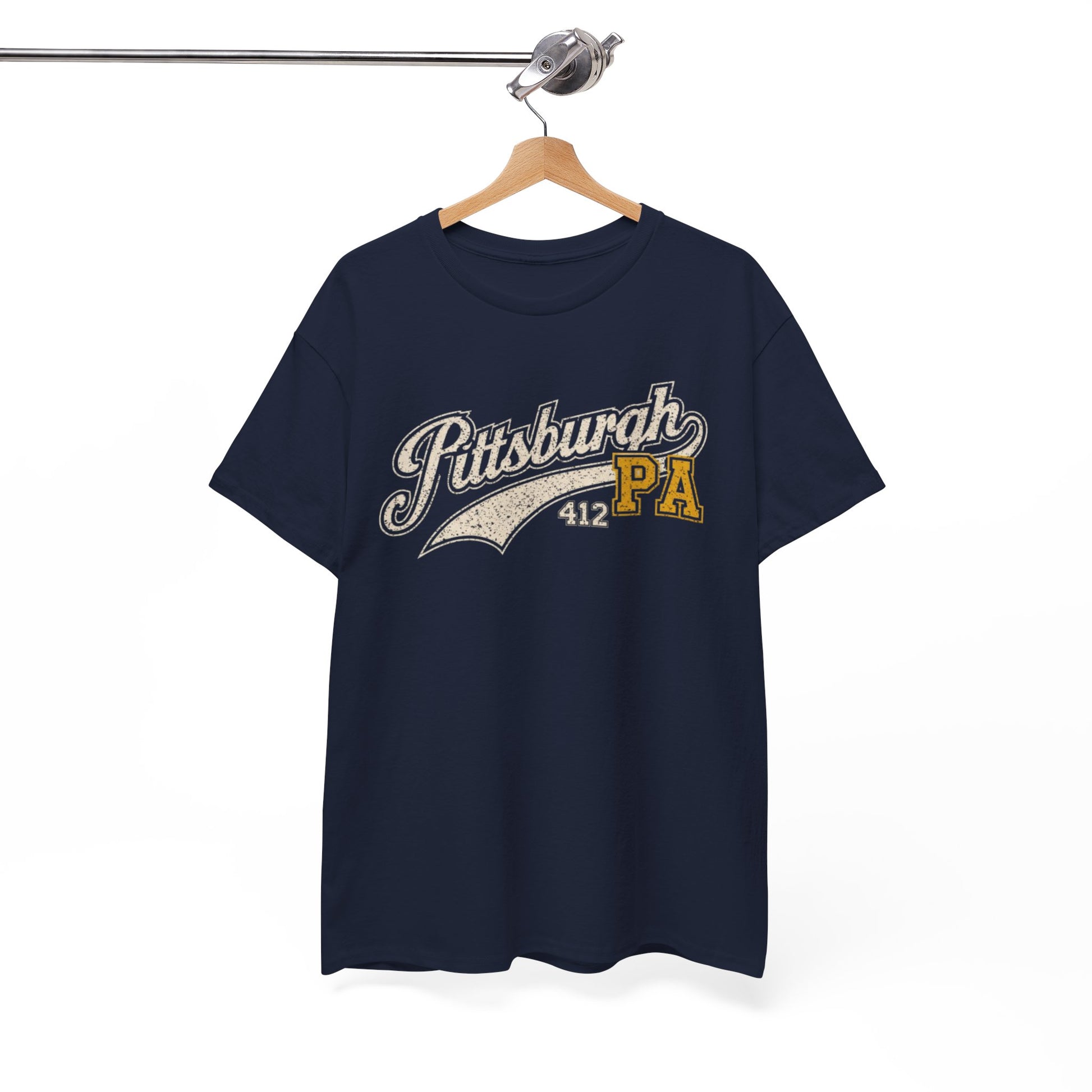 Pittsburgh PA 412 Retro Script Tee streetwear fashion product image 3