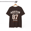 White Smoke Austin Texas State 87 Graphic T-Shirt – Vintage Varsity City Streetwear Tee