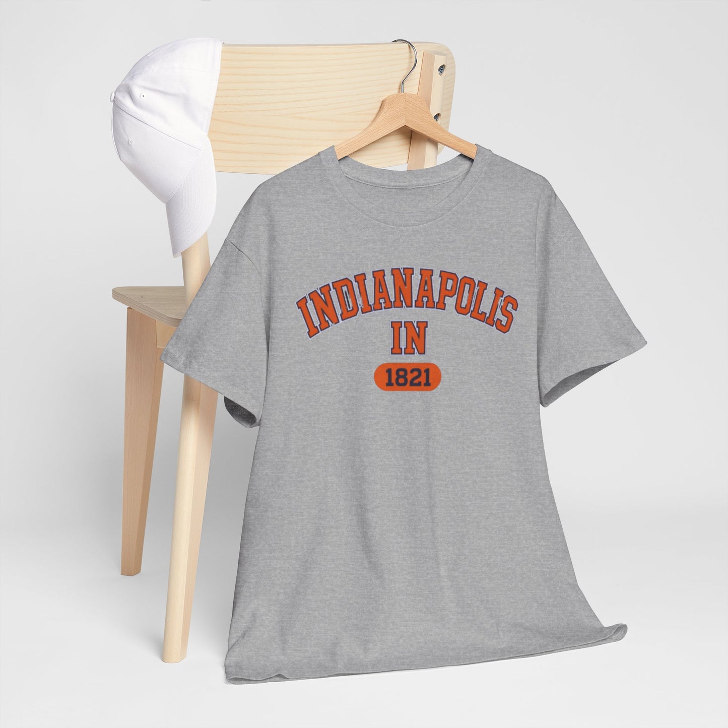 Dark Gray Indianapolis IN 1821 Varsity T Shirt Vintage Indiana City Tee Retro College Style
