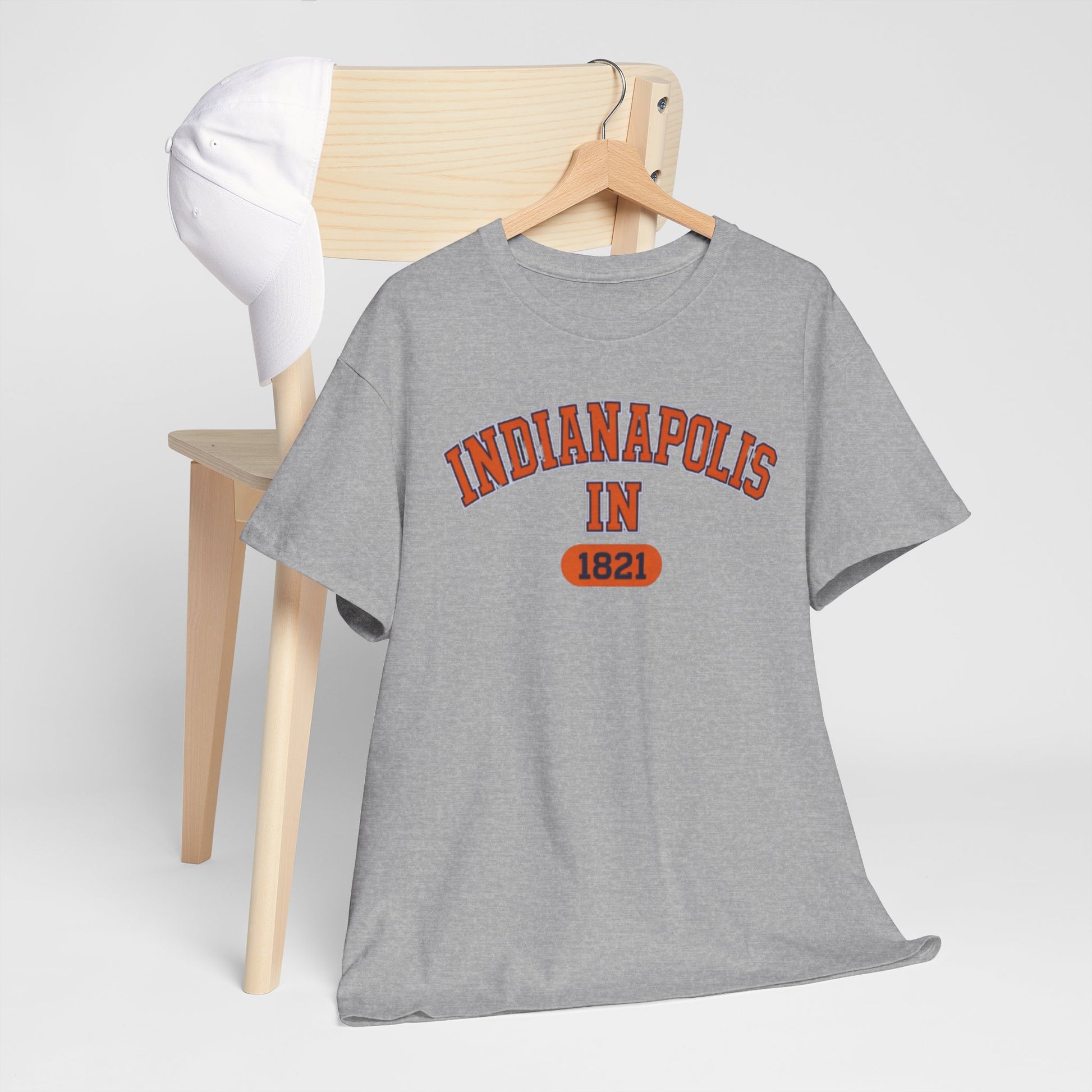 Dark Gray Indianapolis IN 1821 Varsity T Shirt Vintage Indiana City Tee Retro College Style