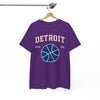 White Smoke Detroit Basketball Tee — EST. 1941 Vintage Sport Graphic Shirt