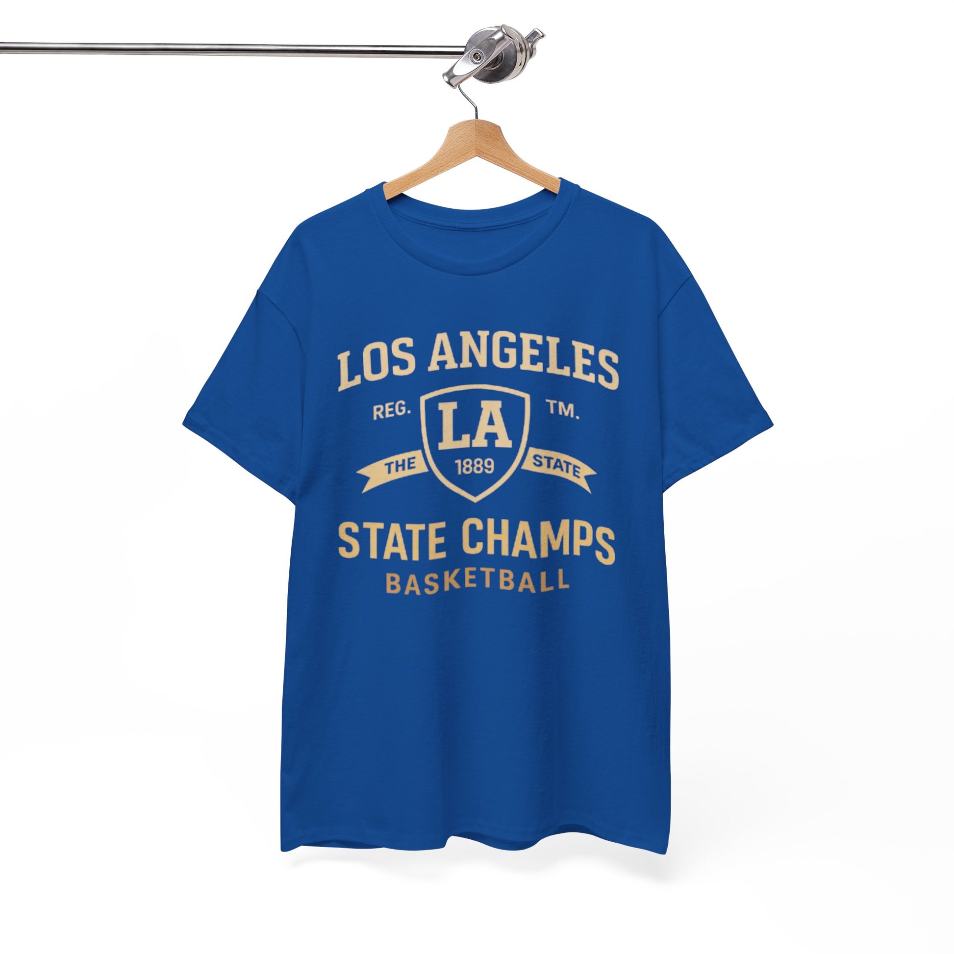 White Smoke Los Angeles State Champs Basketball T-Shirt – Oversized Urban Streetwear City Tee