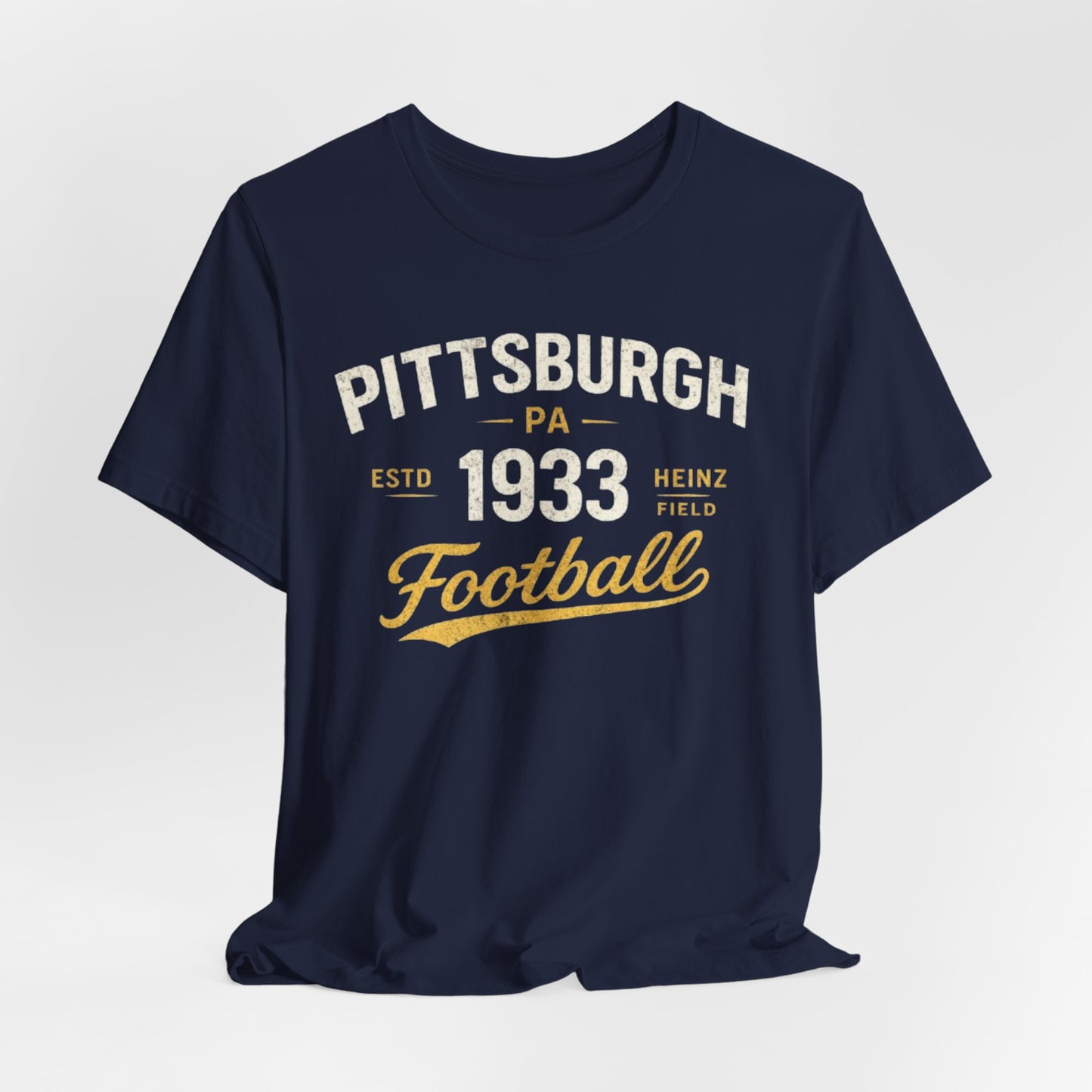 Dark Slate Gray Pittsburgh 1933 Football Tee — Vintage Heinz Field Fan Shirt