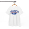 White Smoke Philadelphia Basketball Tee — Retro Varsity Logo Shirt