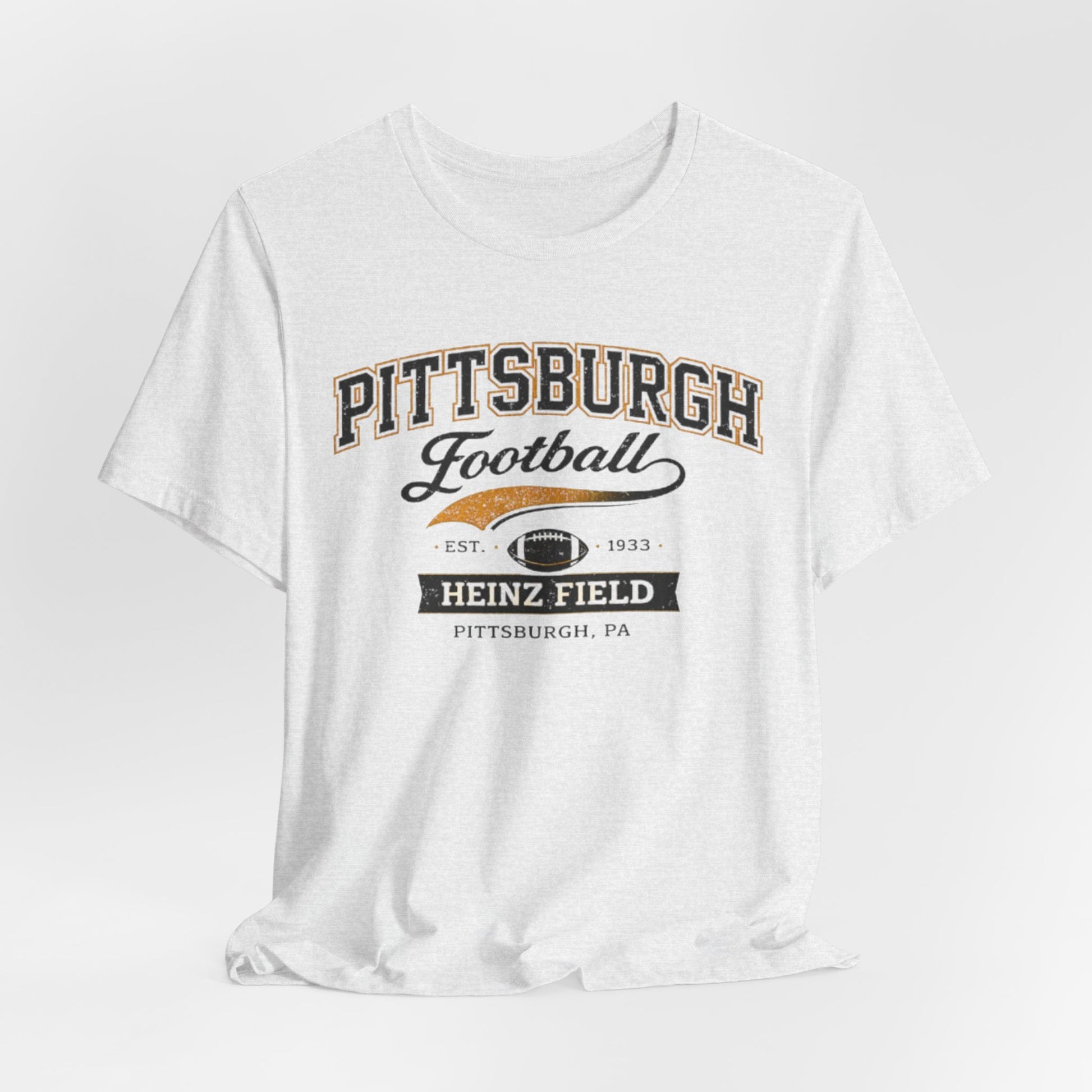 Lavender Pittsburgh Football T‑Shirt — Heinz Field Vintage Crew Tee