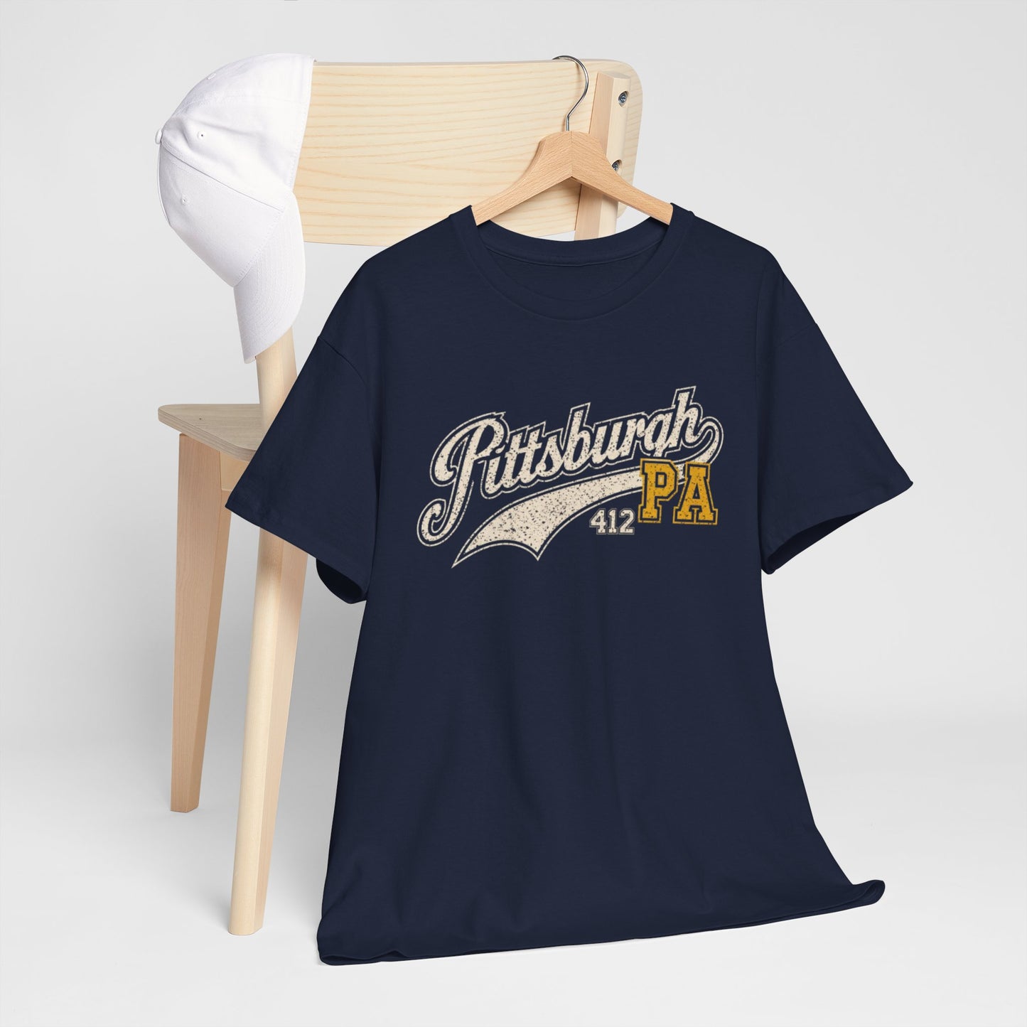 Pittsburgh PA 412 Retro Script Tee