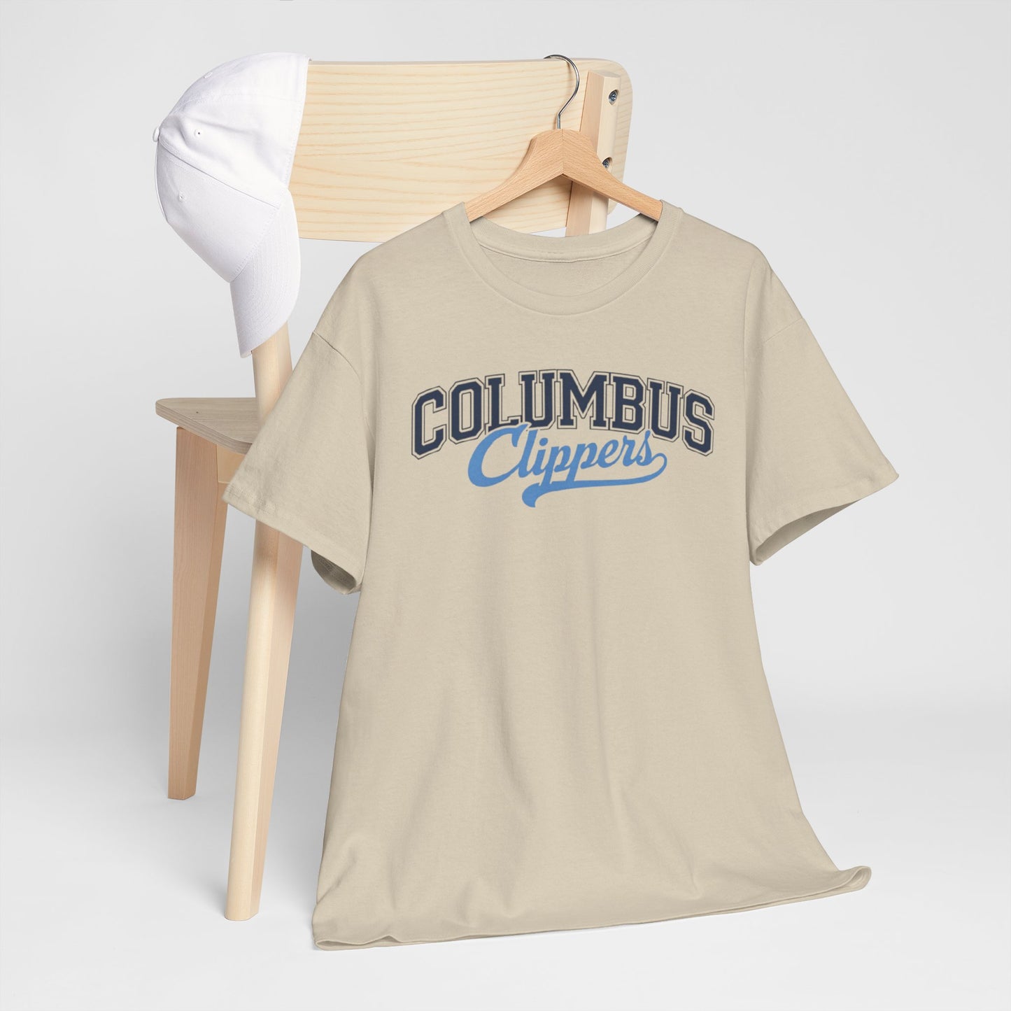 Gray Columbus Clippers Baseball Tee — Vintage Script  T-Shirt