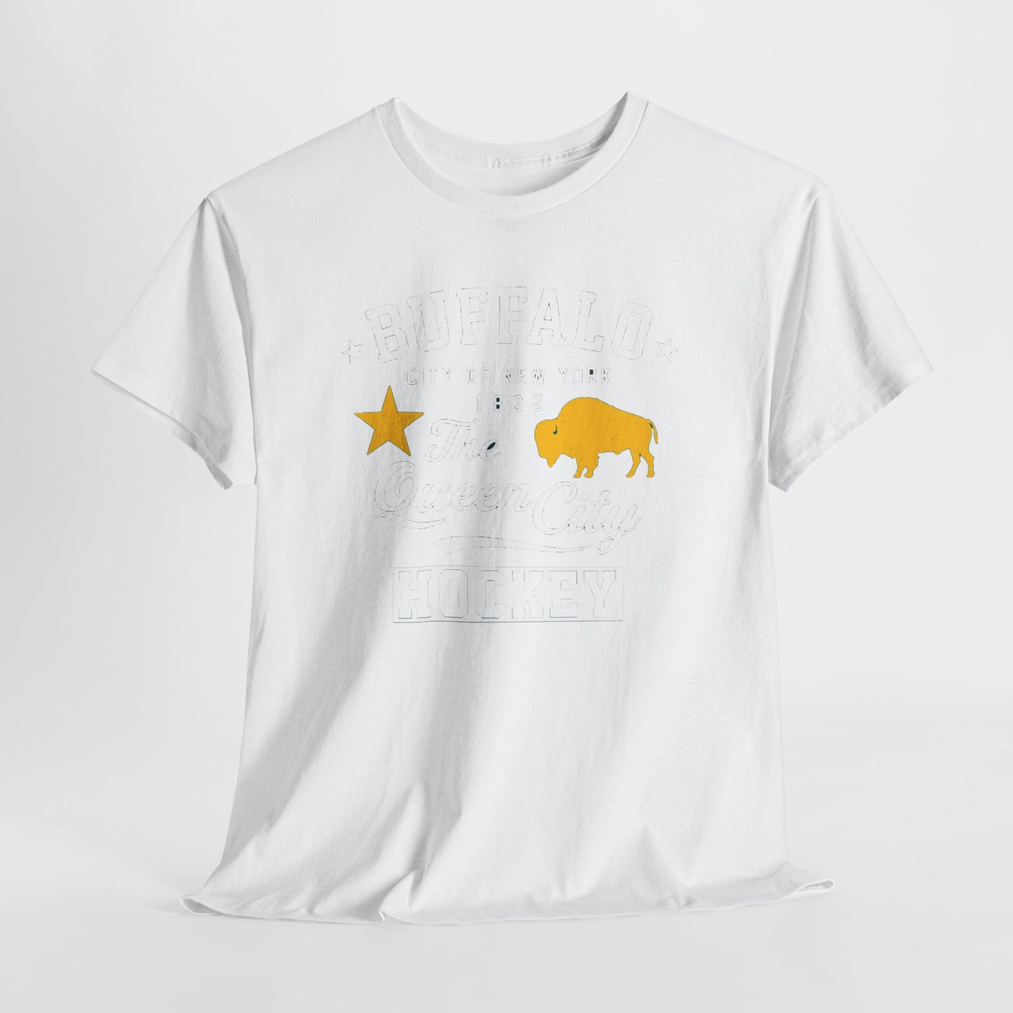 Buffalo City T‑Shirt – Gold Star & Bison Graphic Tee