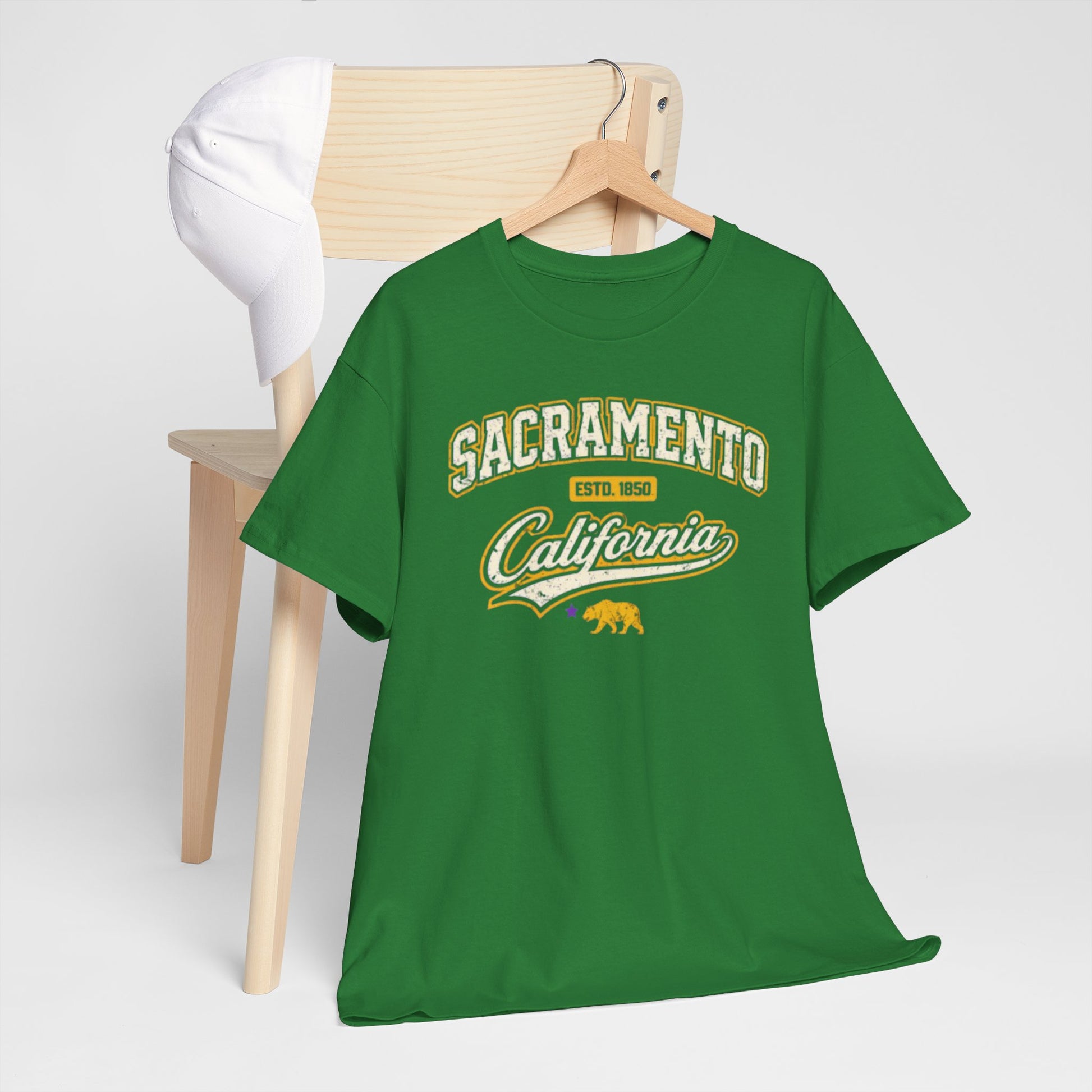 Lavender Sacramento California Tee — Retro Collegiate City Shirt