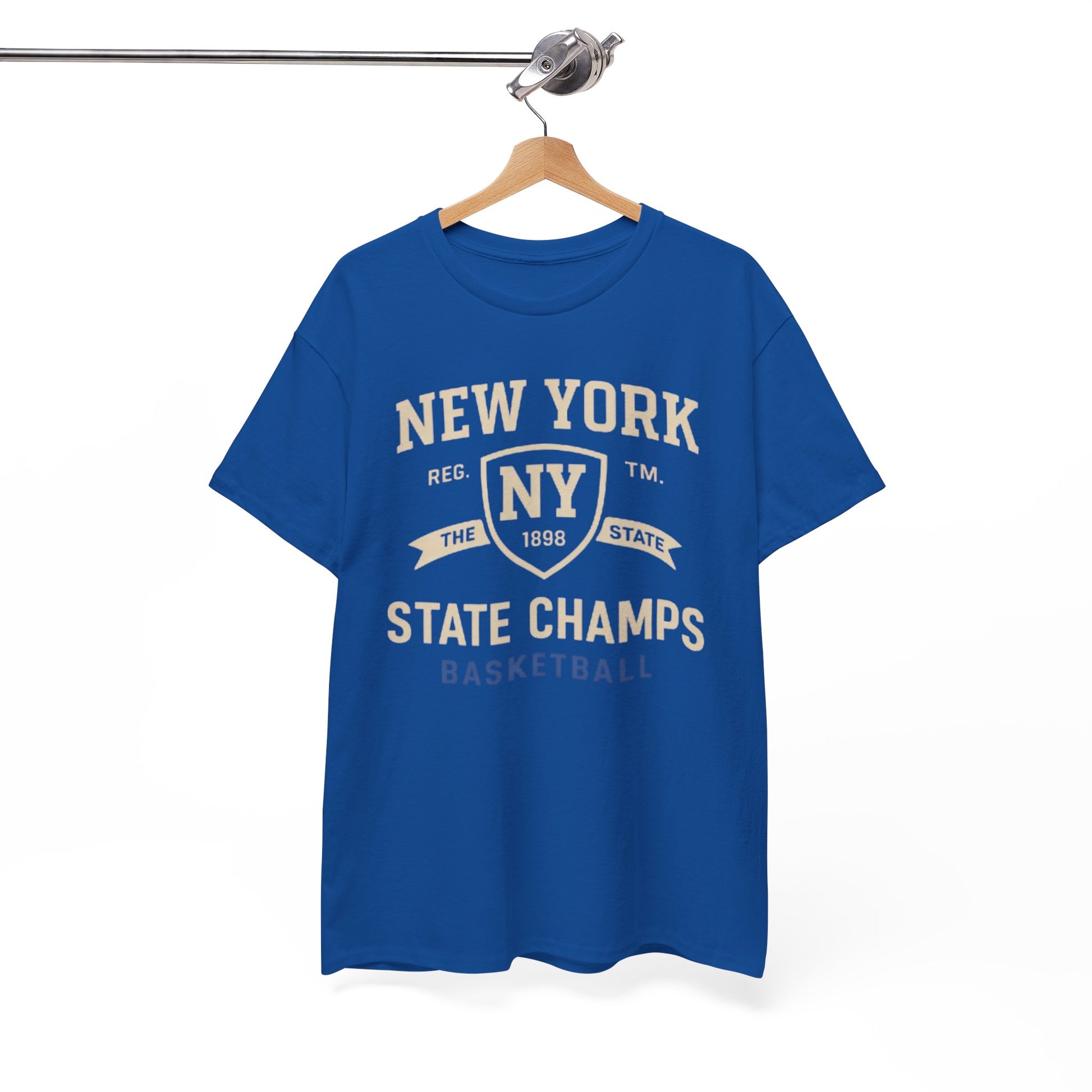 White Smoke New York State Champs Basketball T-Shirt — Vintage Collegiate Tee